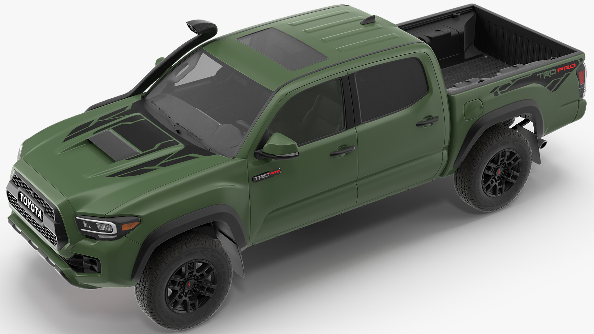 Toyota Tacoma TRD Pro Army Green 2021 Rigged 3D model