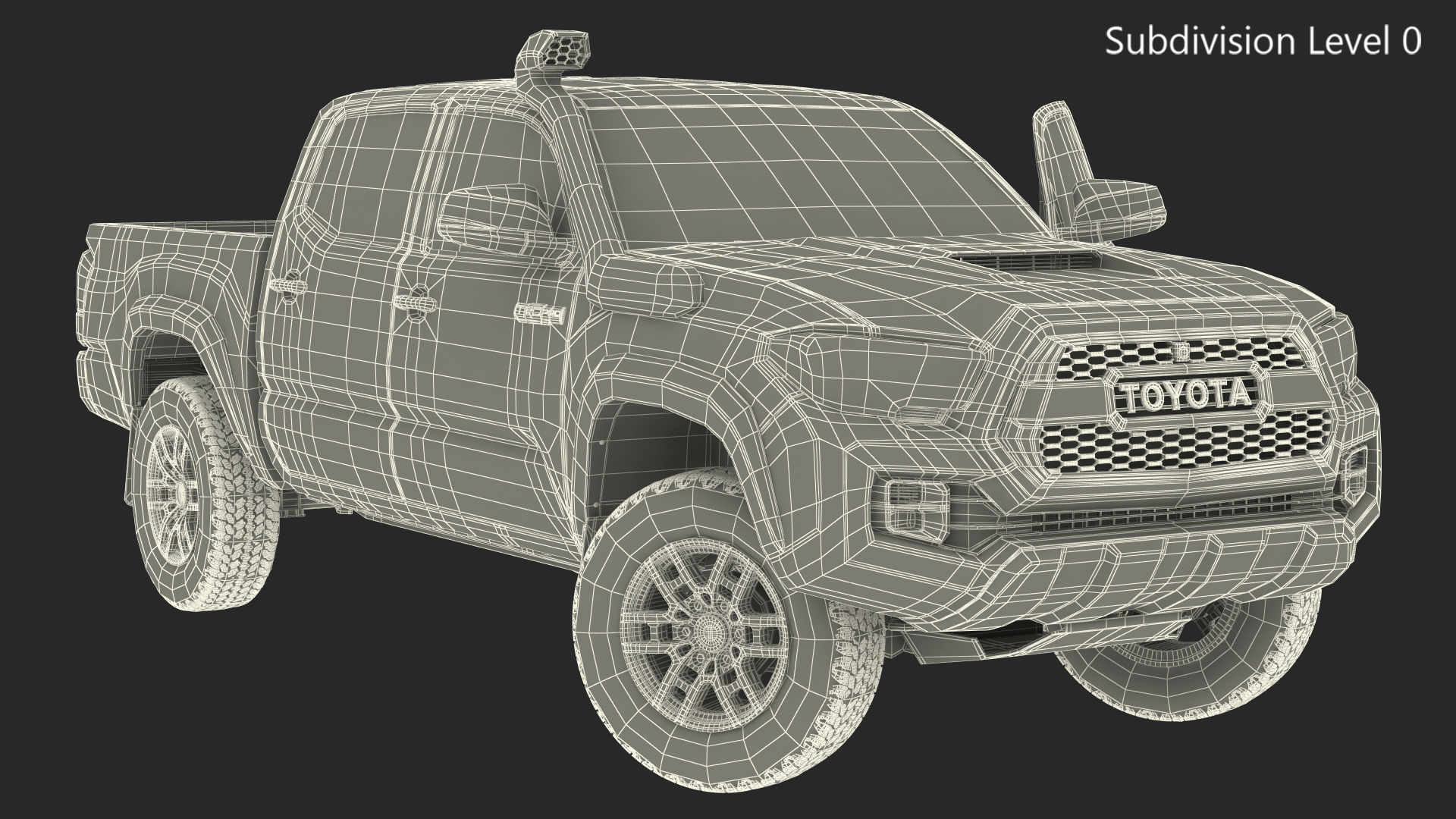 Toyota Tacoma TRD Pro Army Green 2021 Rigged 3D model