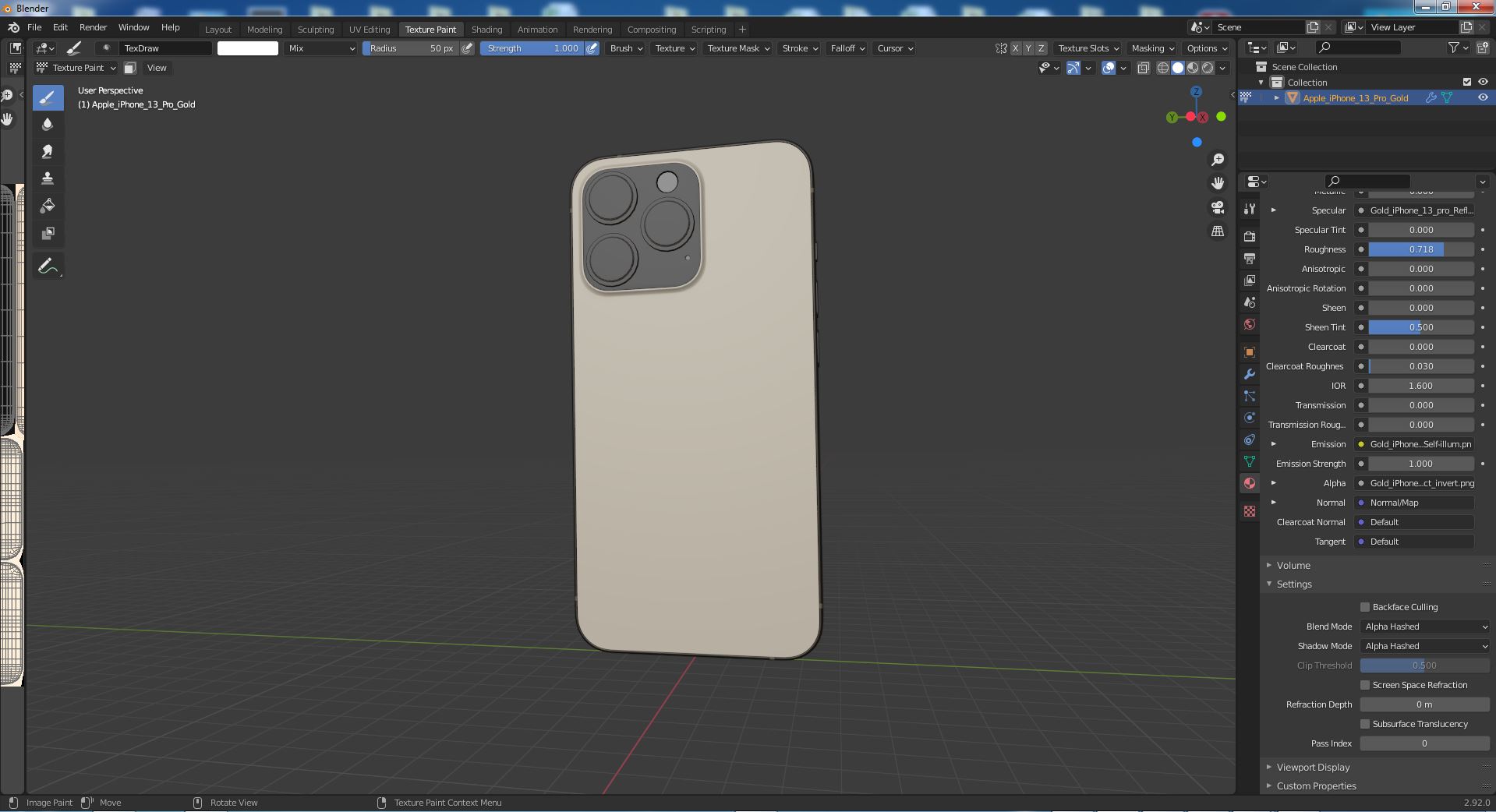 Apple iPhone 13 Pro Gold 3D model