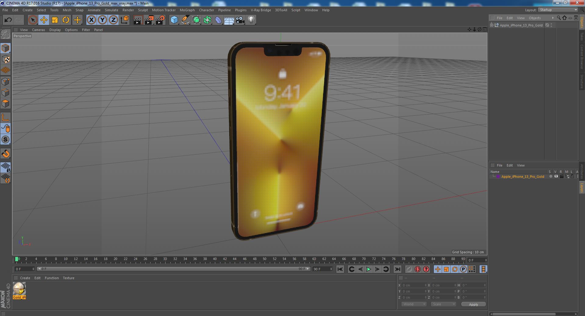 Apple iPhone 13 Pro Gold 3D model
