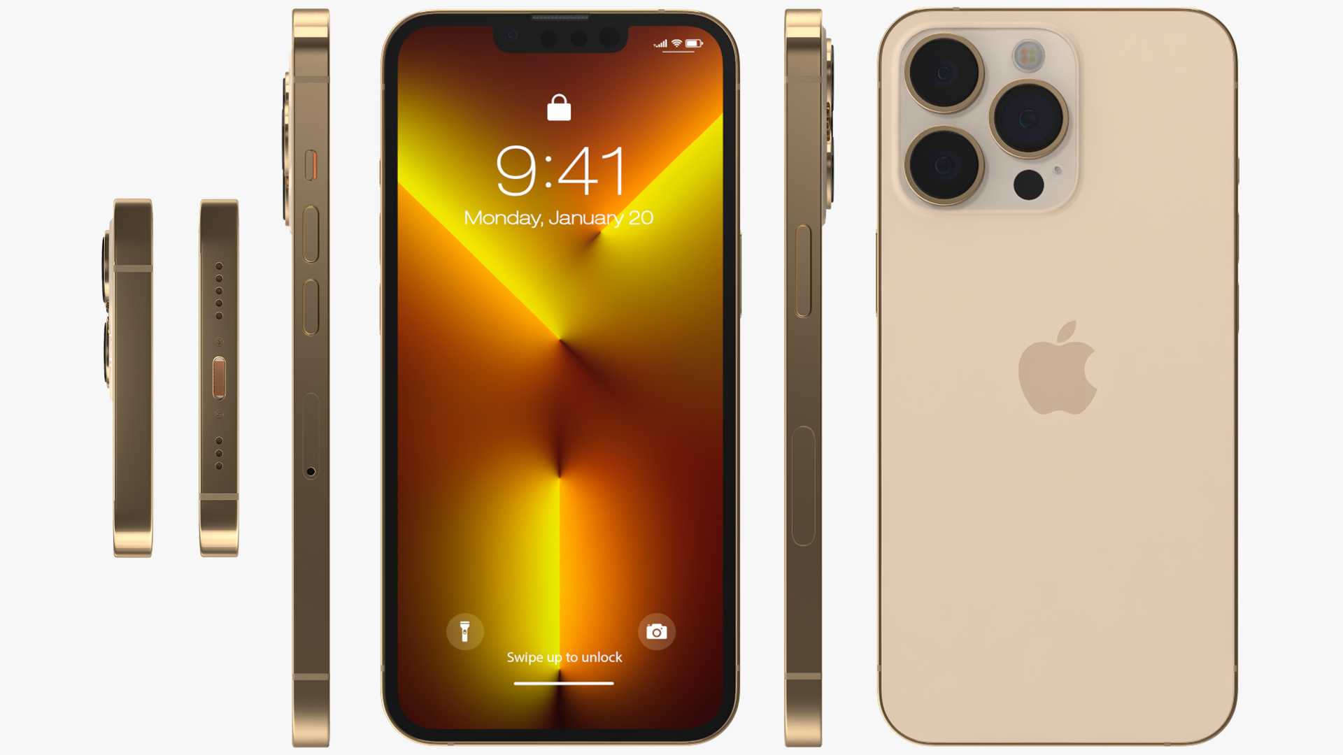 Apple iPhone 13 Pro Gold 3D model