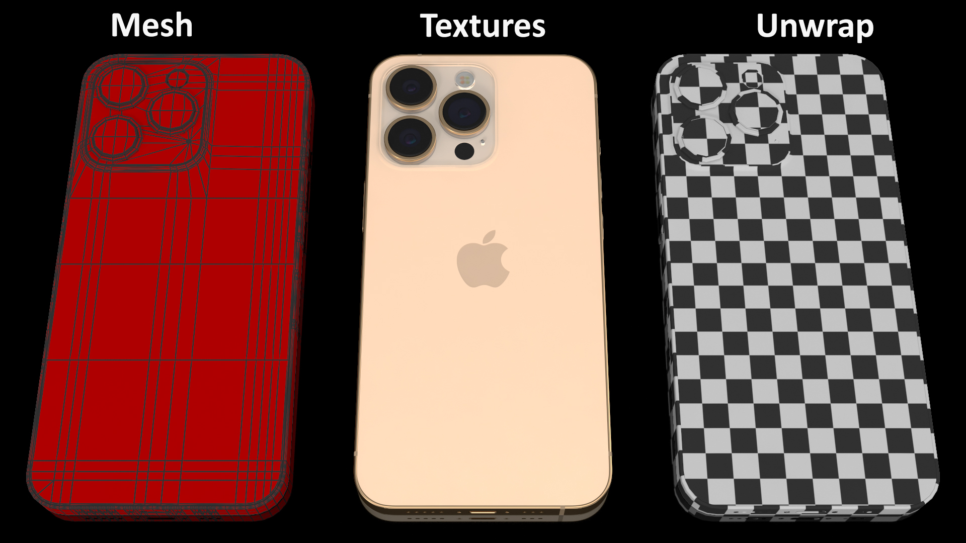 Apple iPhone 13 Pro Gold 3D model