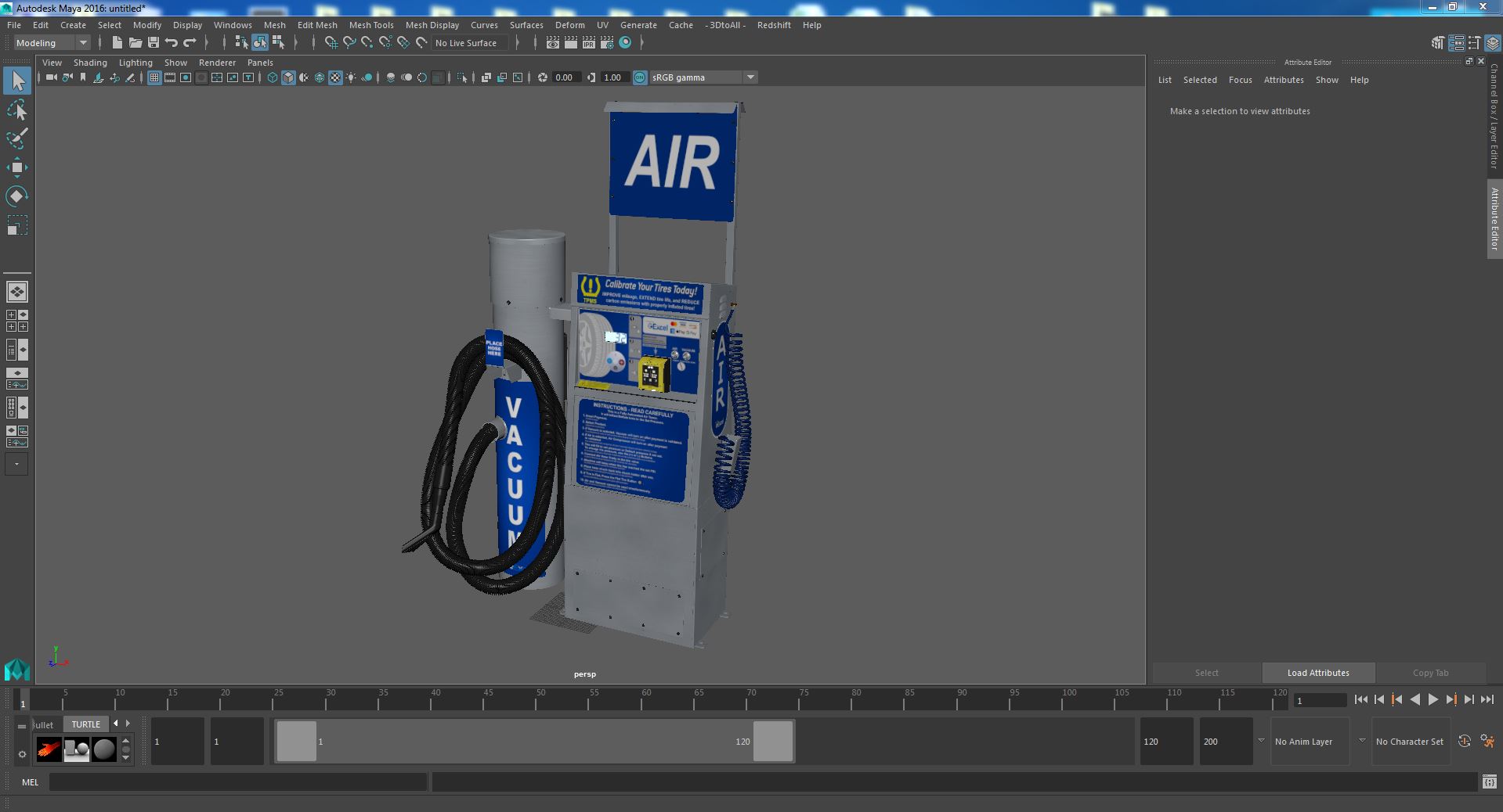 3D model Tire Air Station and Vacuum Cleaner