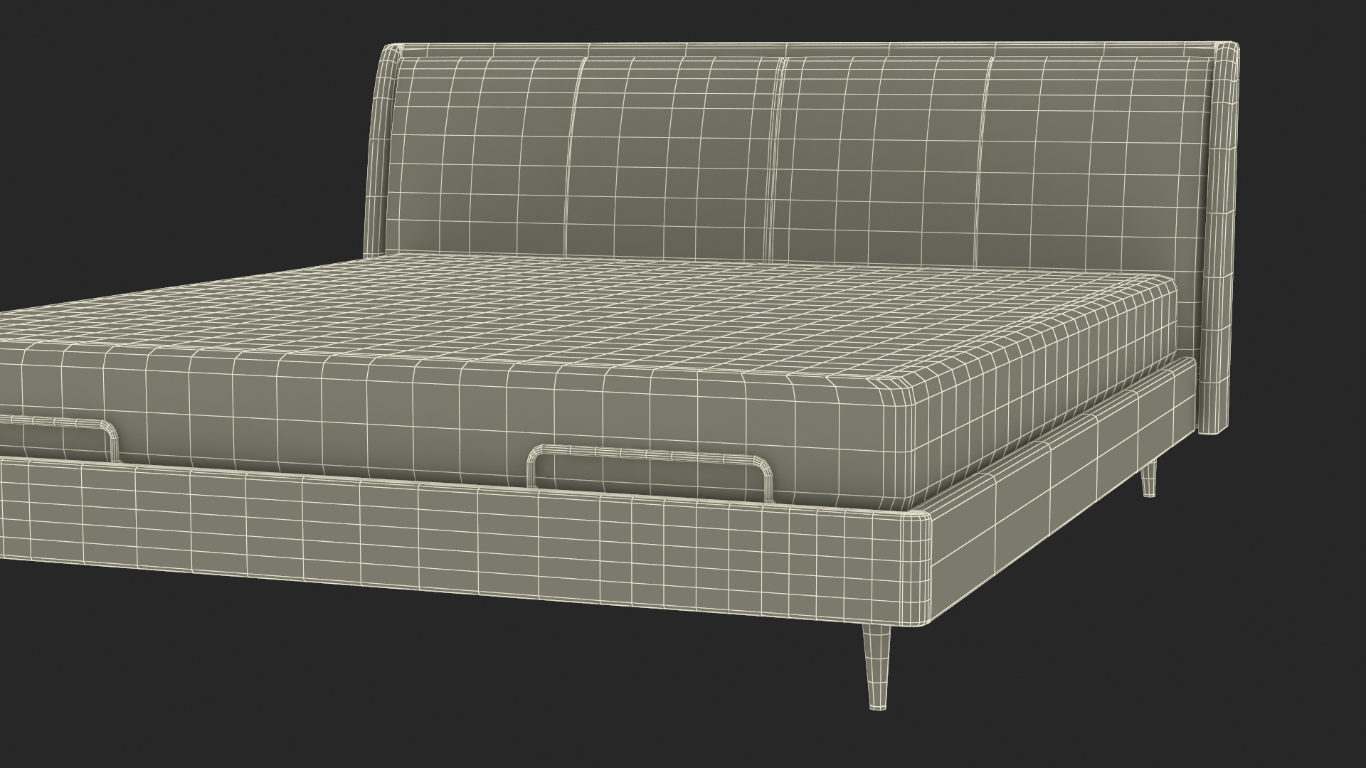 Smart Electric Bed Black 3D model