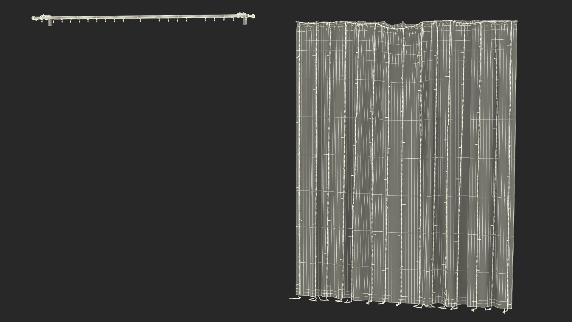 Curtain LED Garland Blue 3D model