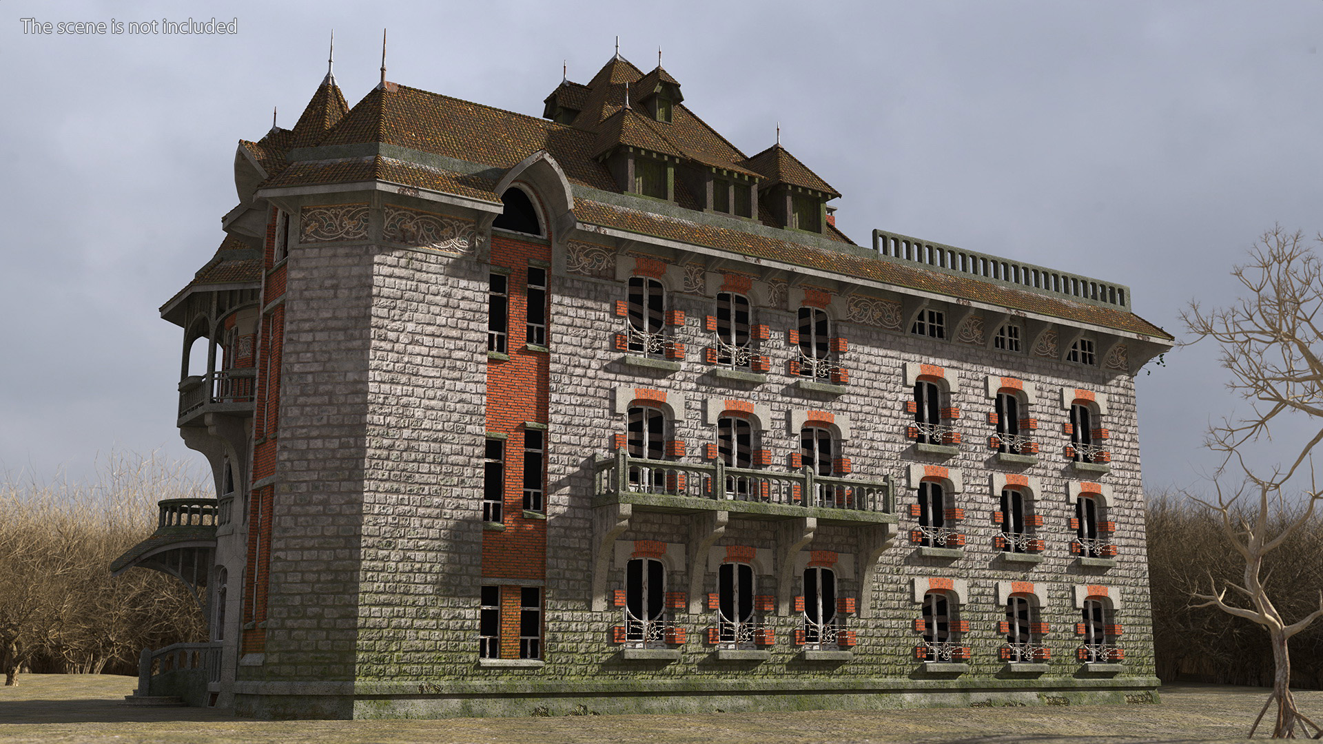 Scary Old Creepy Mansion 3D model