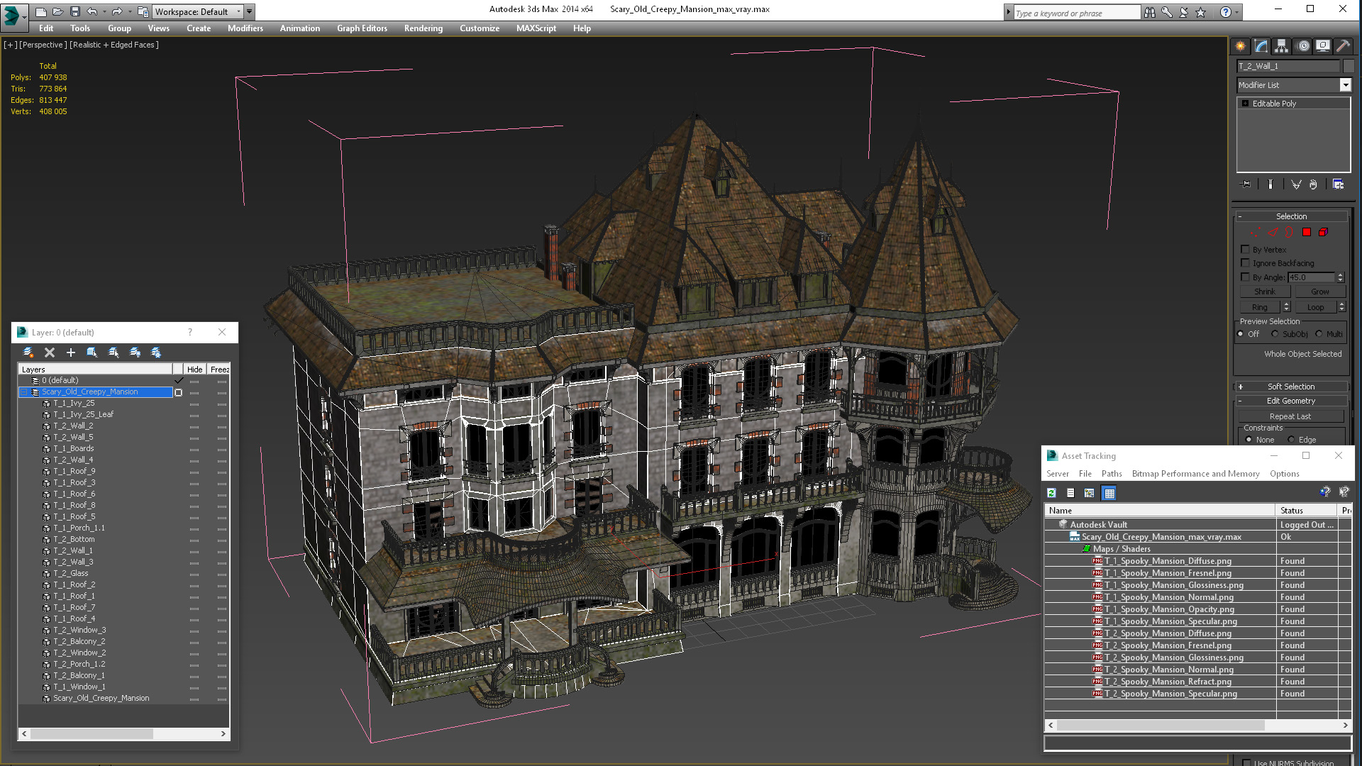 Scary Old Creepy Mansion 3D model