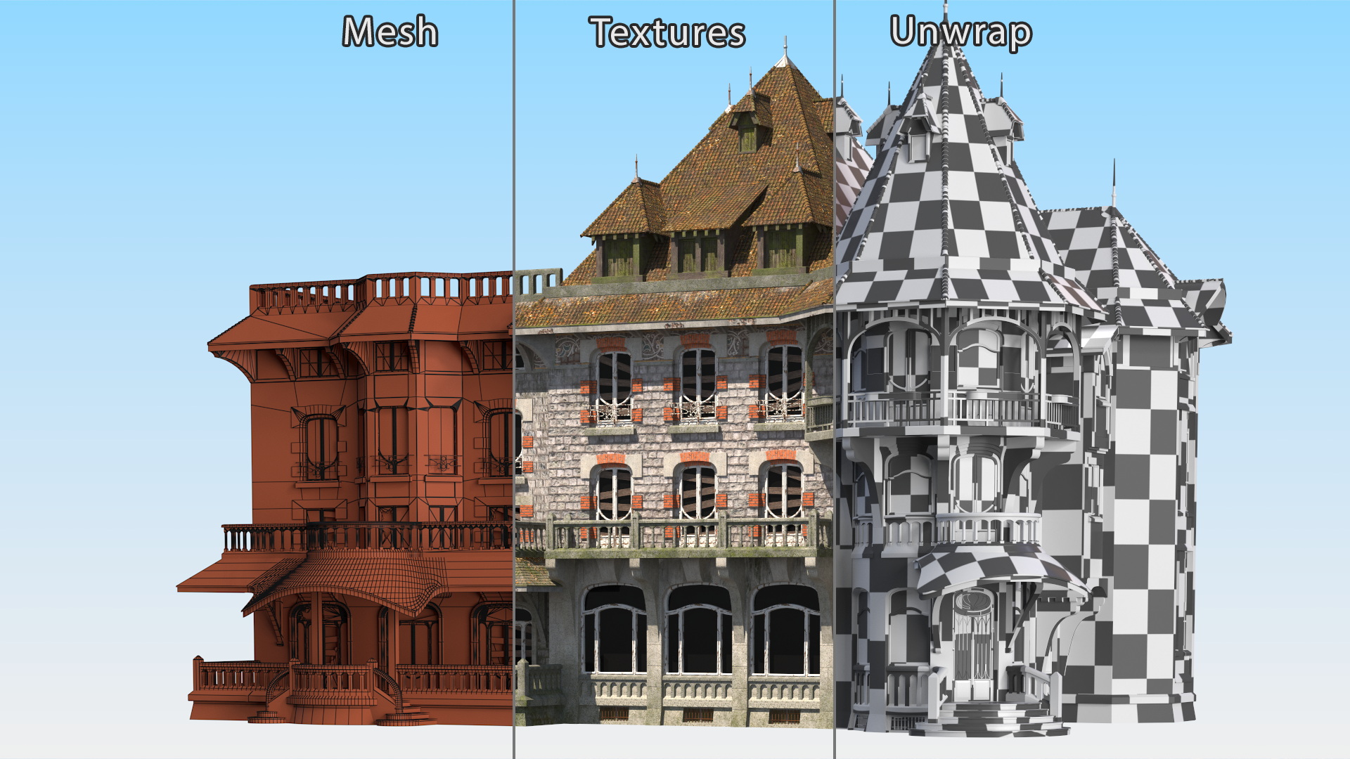Scary Old Creepy Mansion 3D model