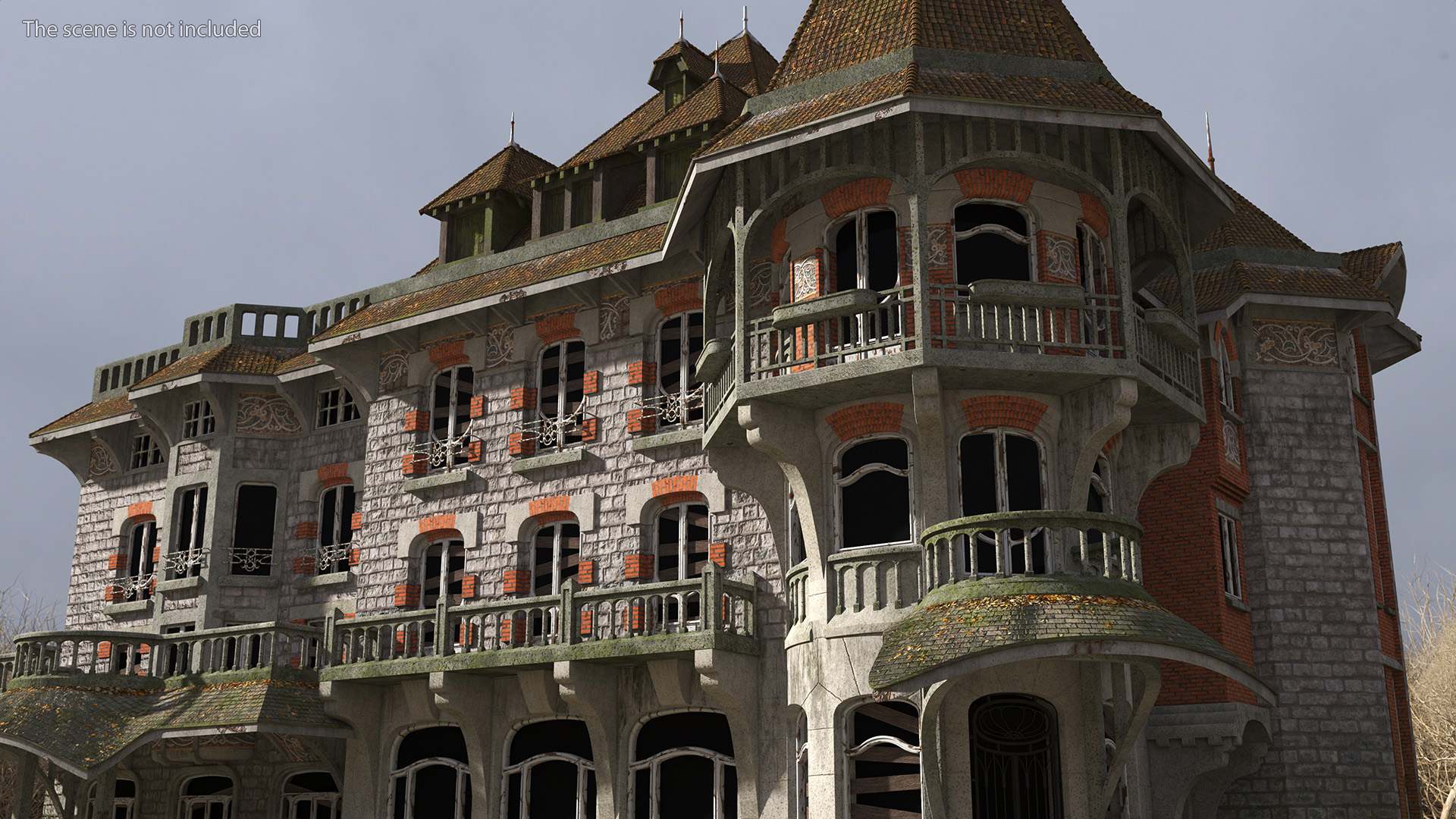 Scary Old Creepy Mansion 3D model