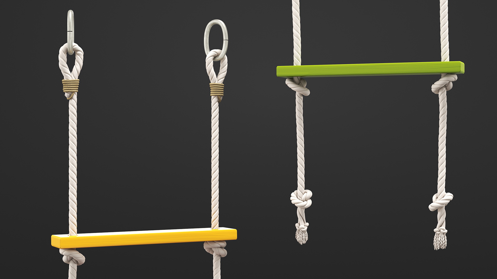 3D Climbing Rope Ladder with Square Boxsteps