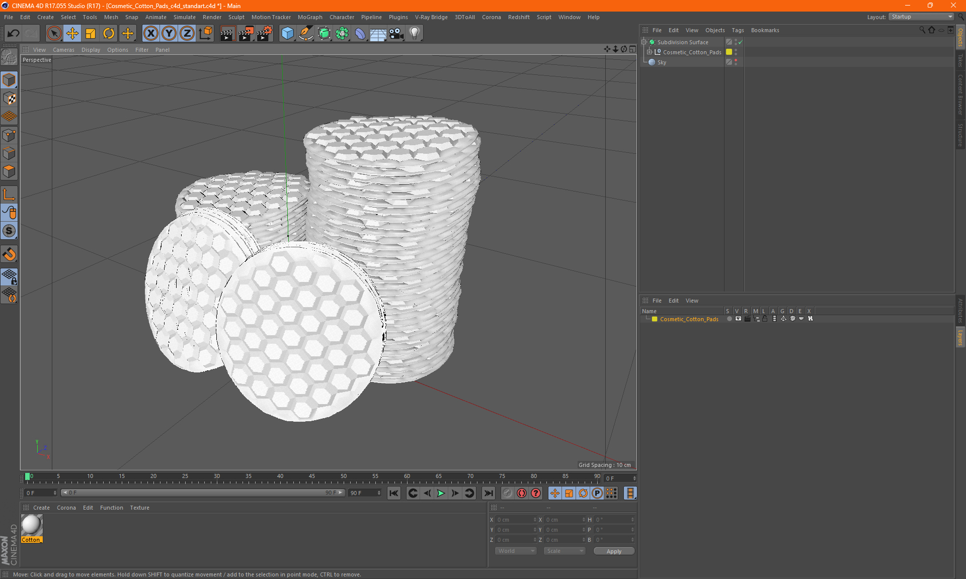 3D model Cosmetic Cotton Pads