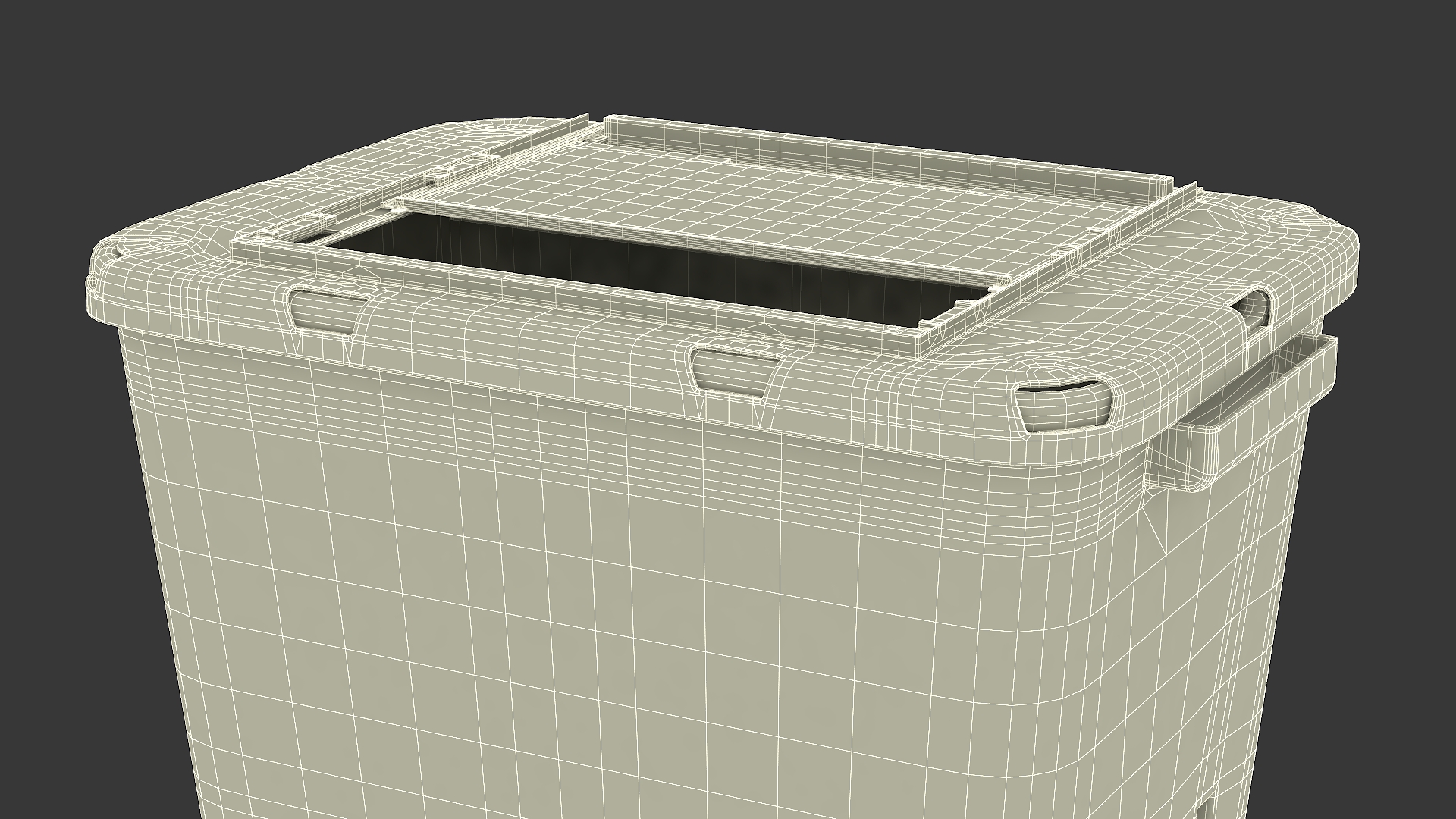 Medical Waste Disposal Container Open 3D