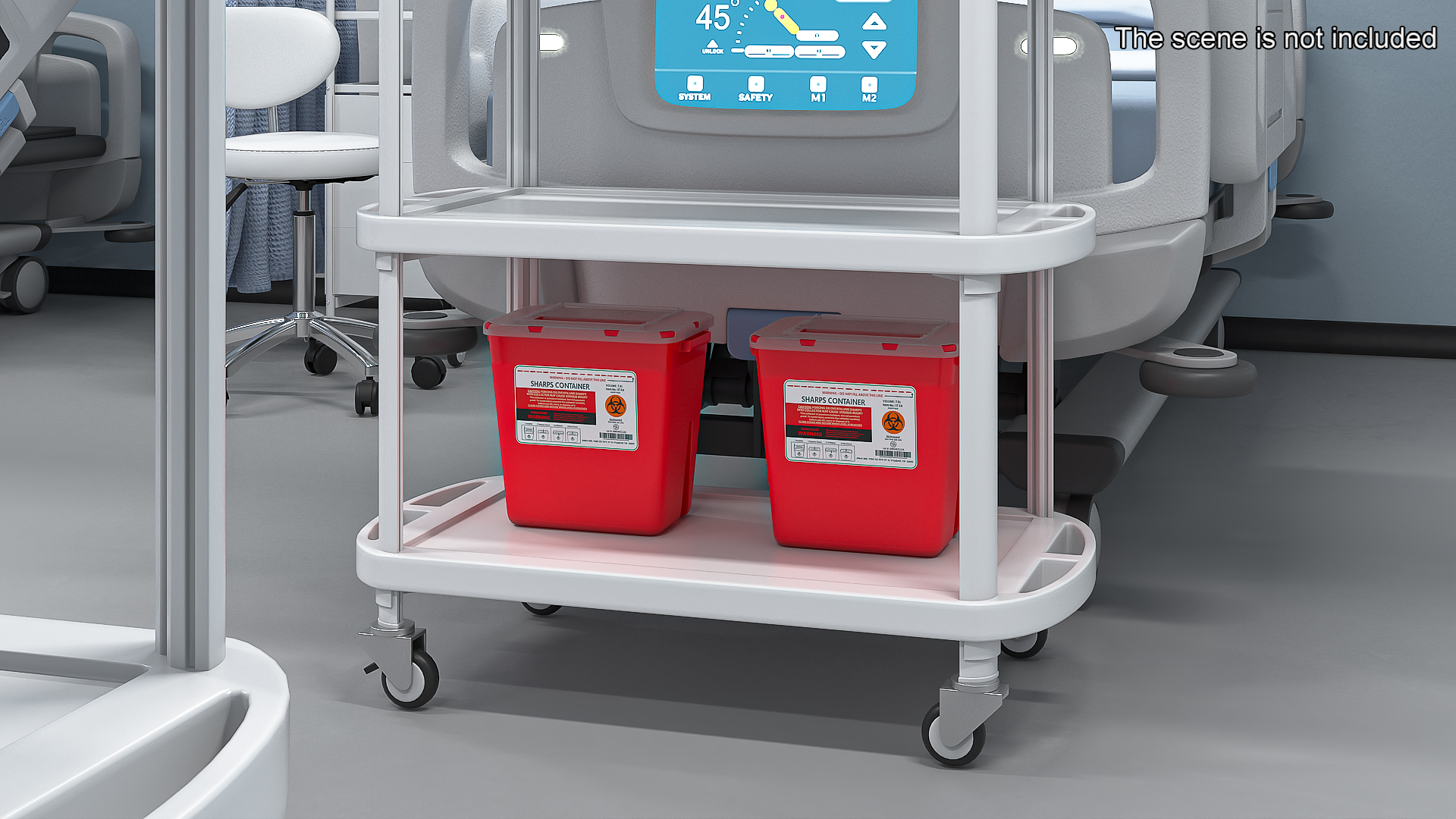 Medical Waste Disposal Container Open 3D