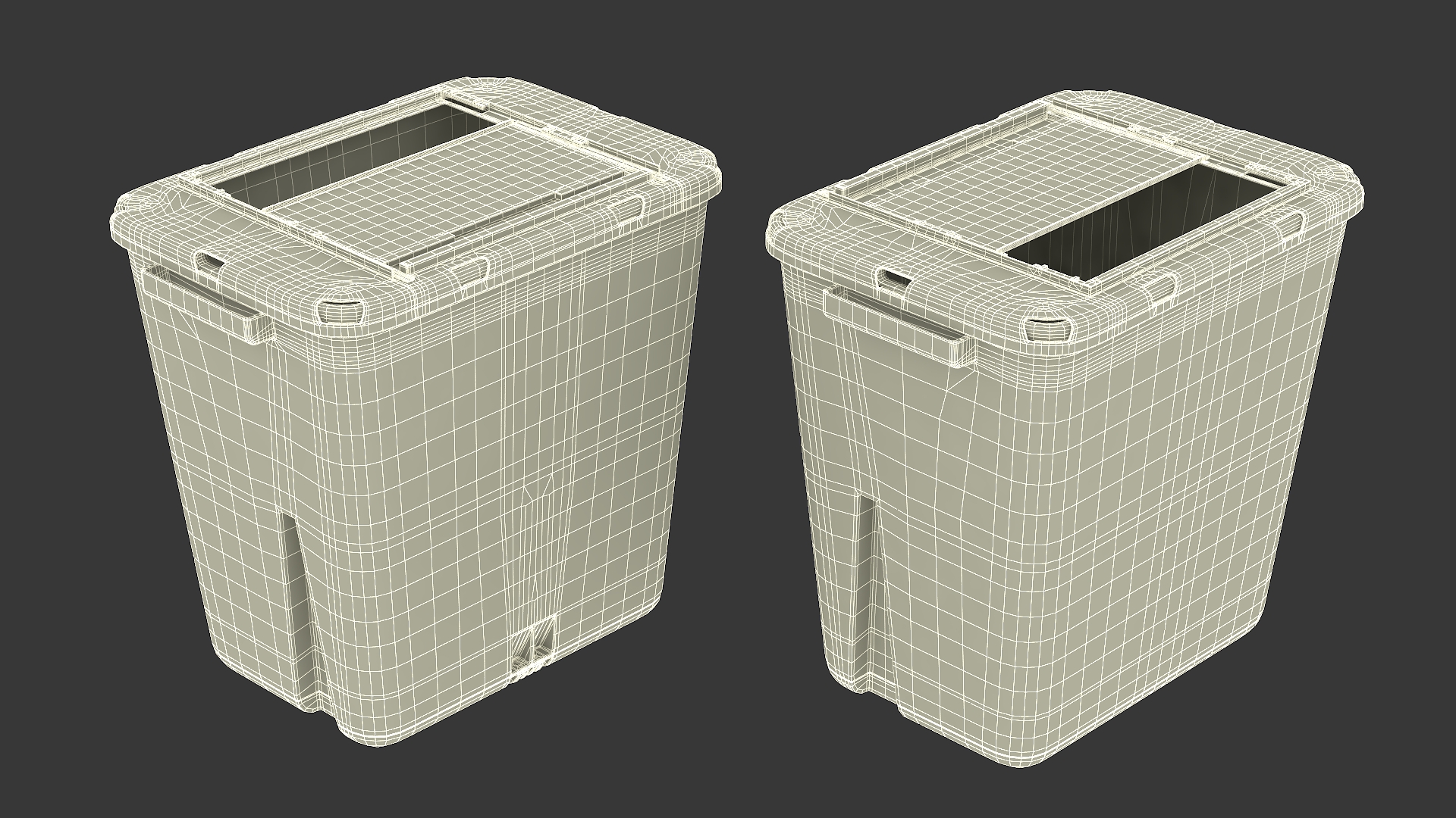 Medical Waste Disposal Container Open 3D