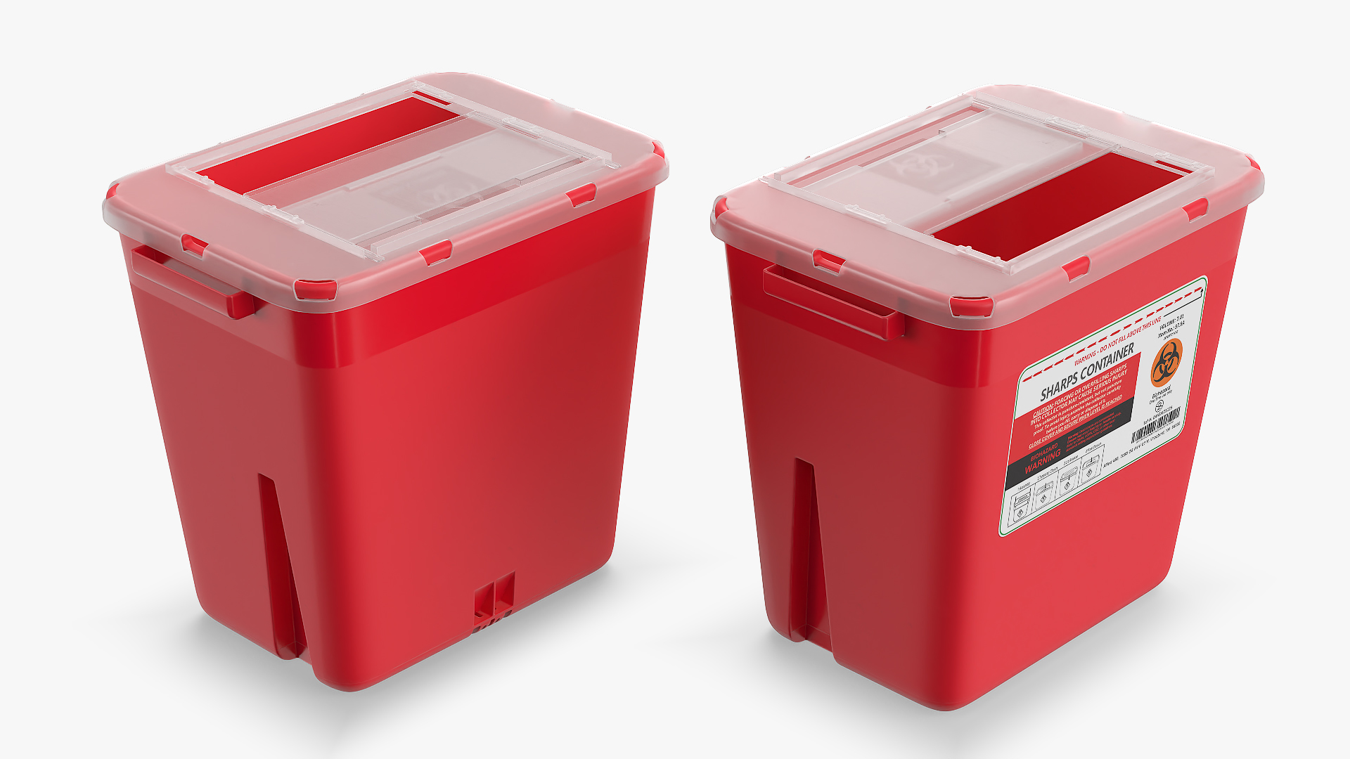 Medical Waste Disposal Container Open 3D