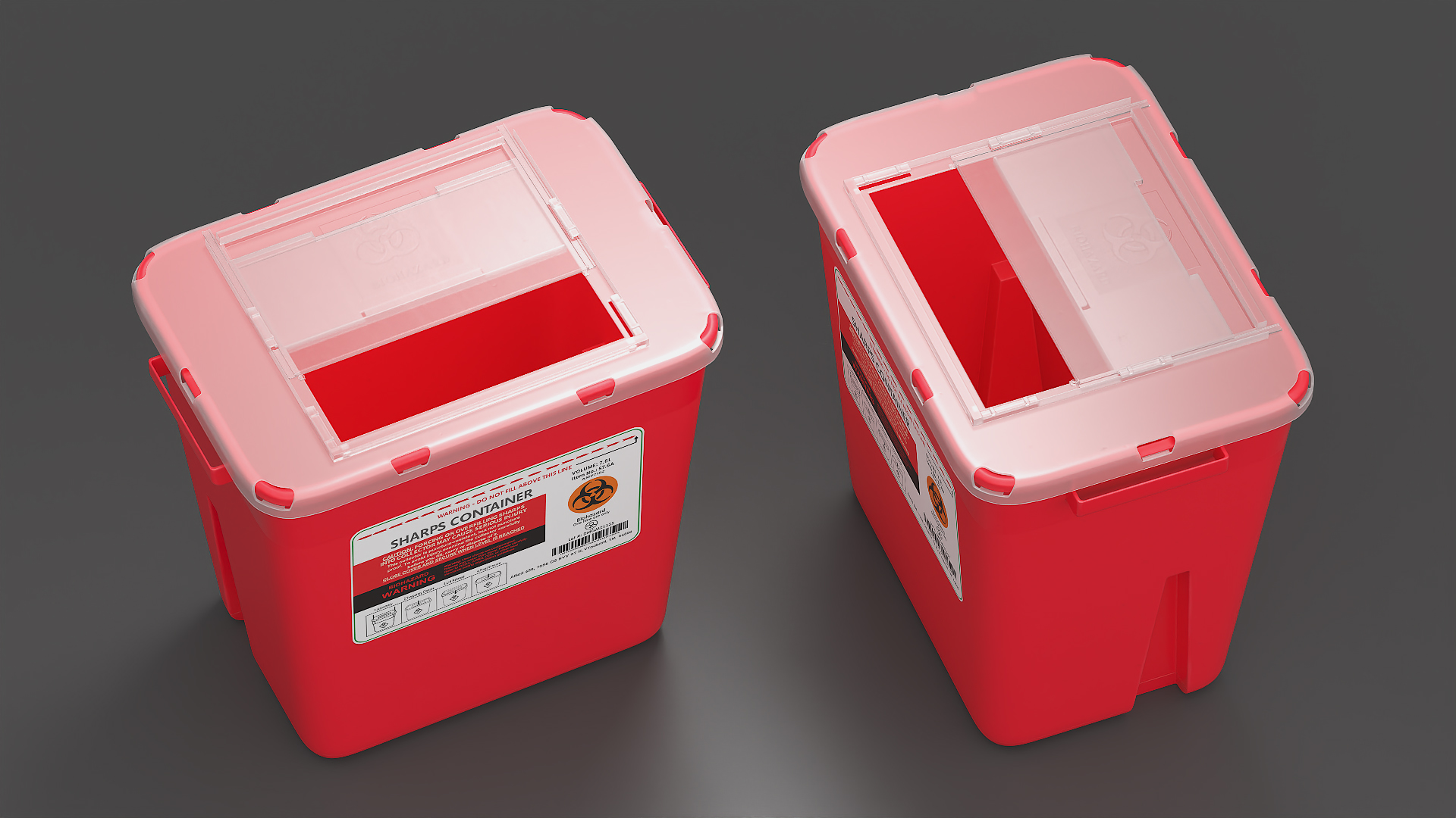 Medical Waste Disposal Container Open 3D
