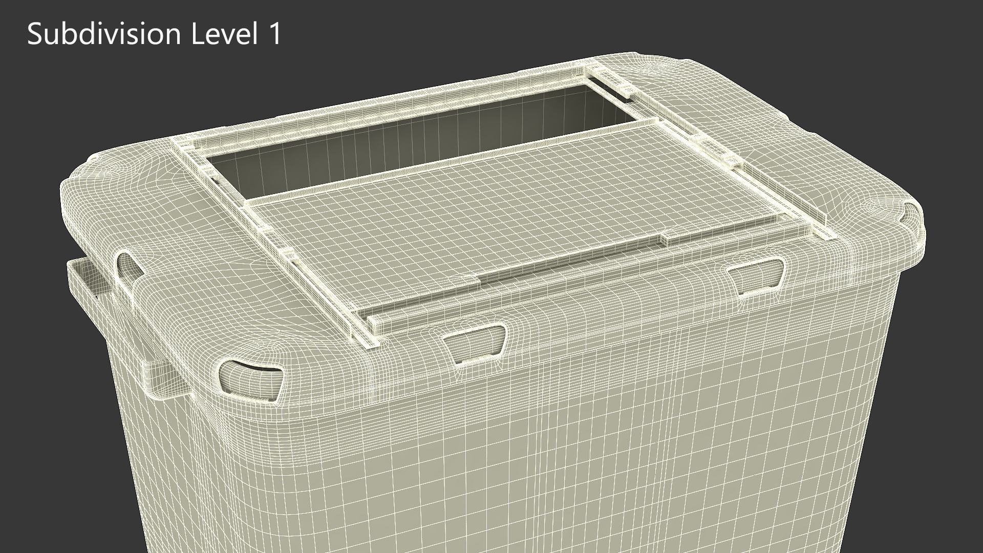 Medical Waste Disposal Container Open 3D