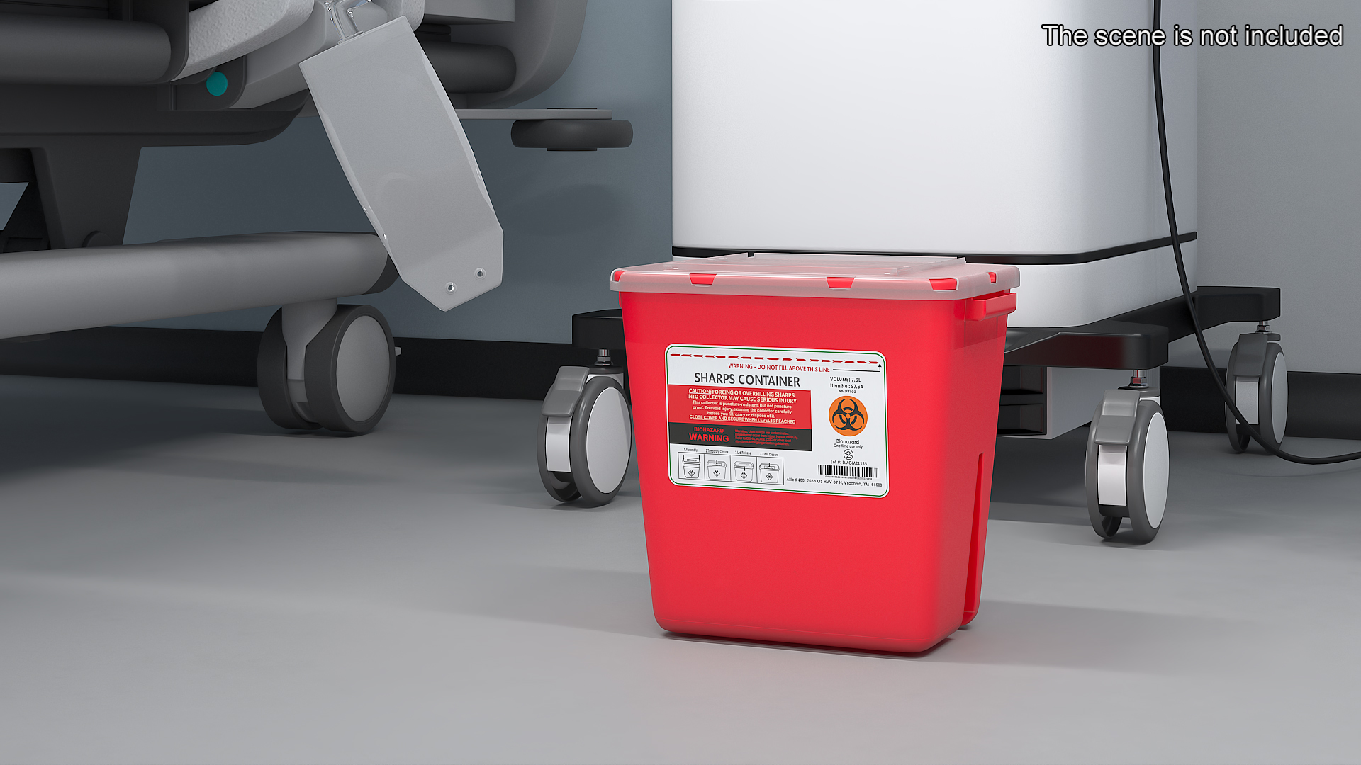 Medical Waste Disposal Container Open 3D