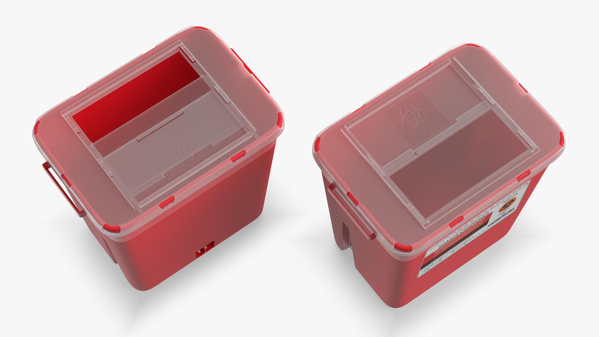 Medical Waste Disposal Container Open 3D