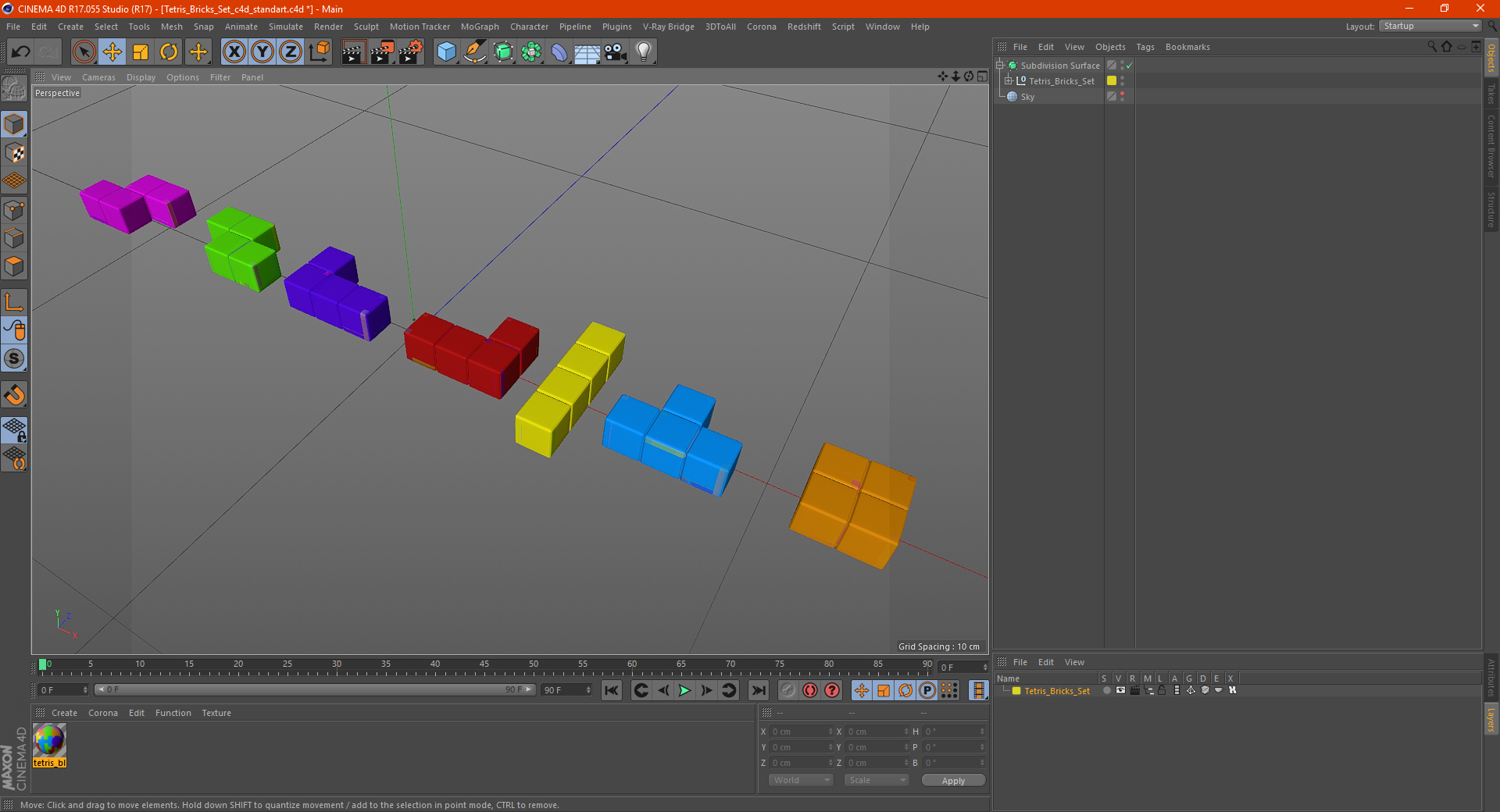 Tetris Bricks Set 3D