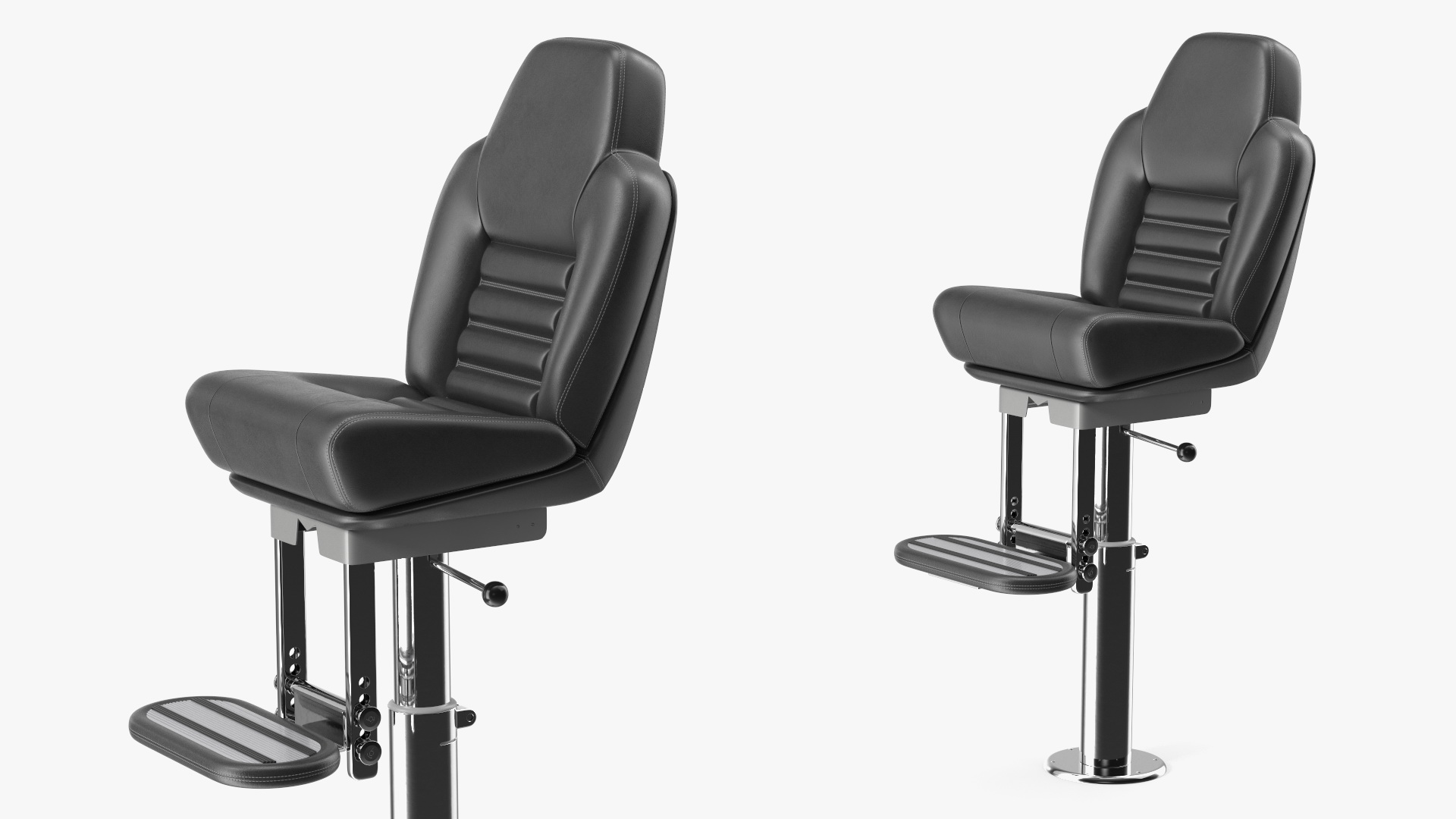 3D Captains Chair Helm Boat Seat No Arms Black model
