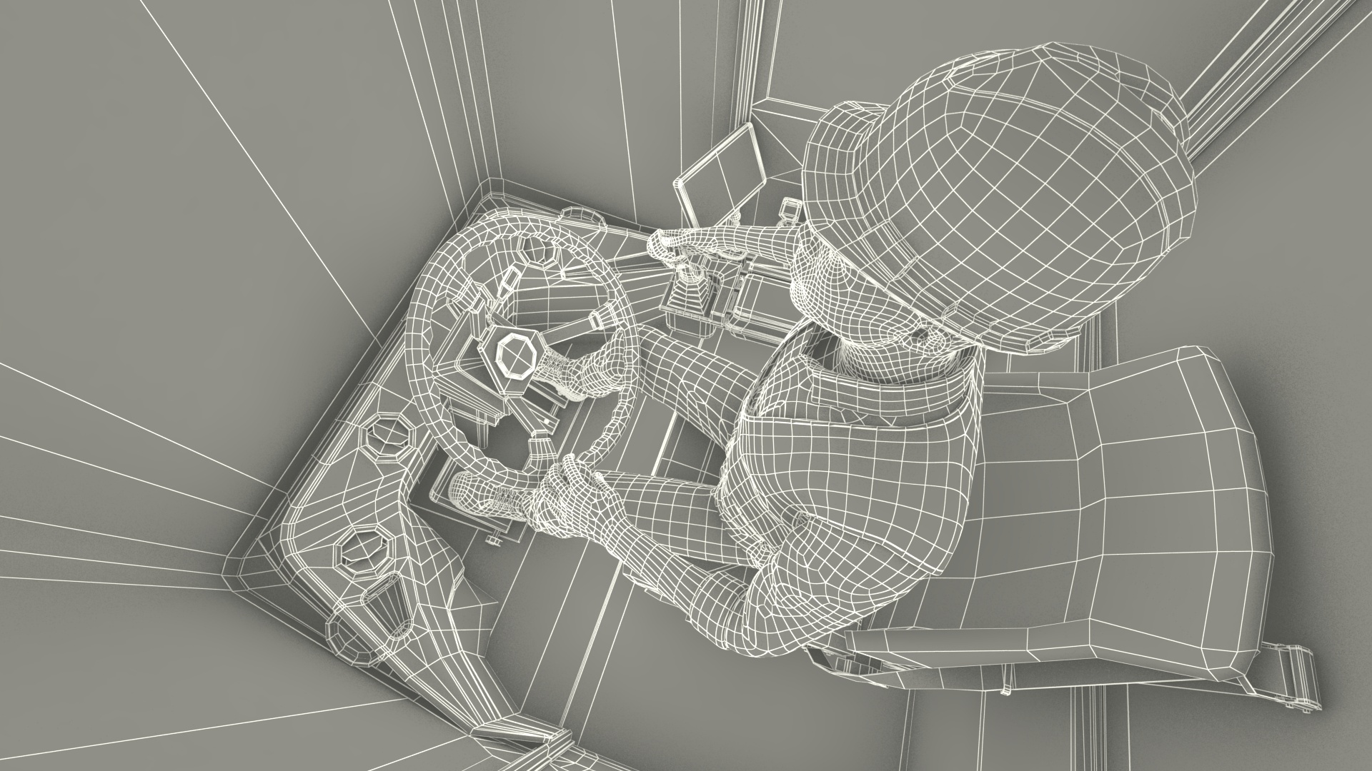 Worker on a Reachstacker Loading Concrete Pipes 3D