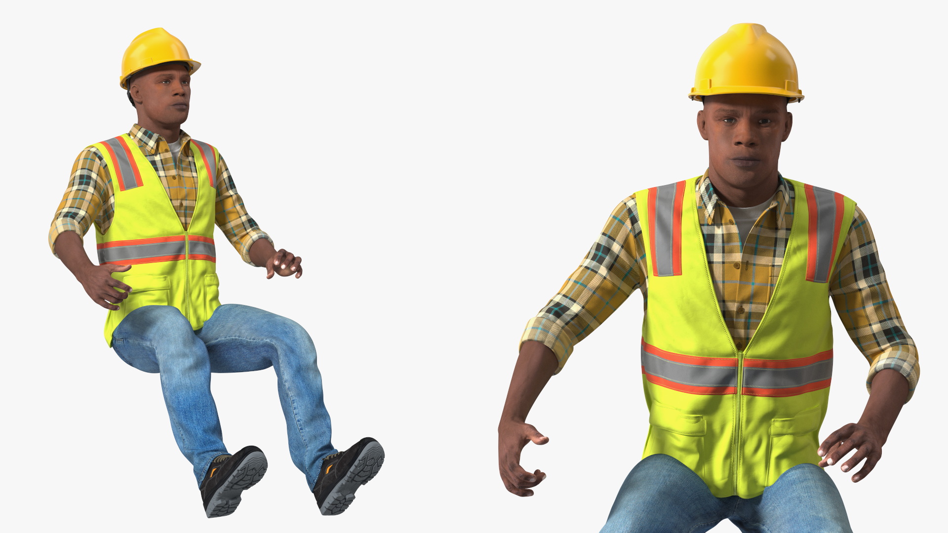 Worker on a Reachstacker Loading Concrete Pipes 3D