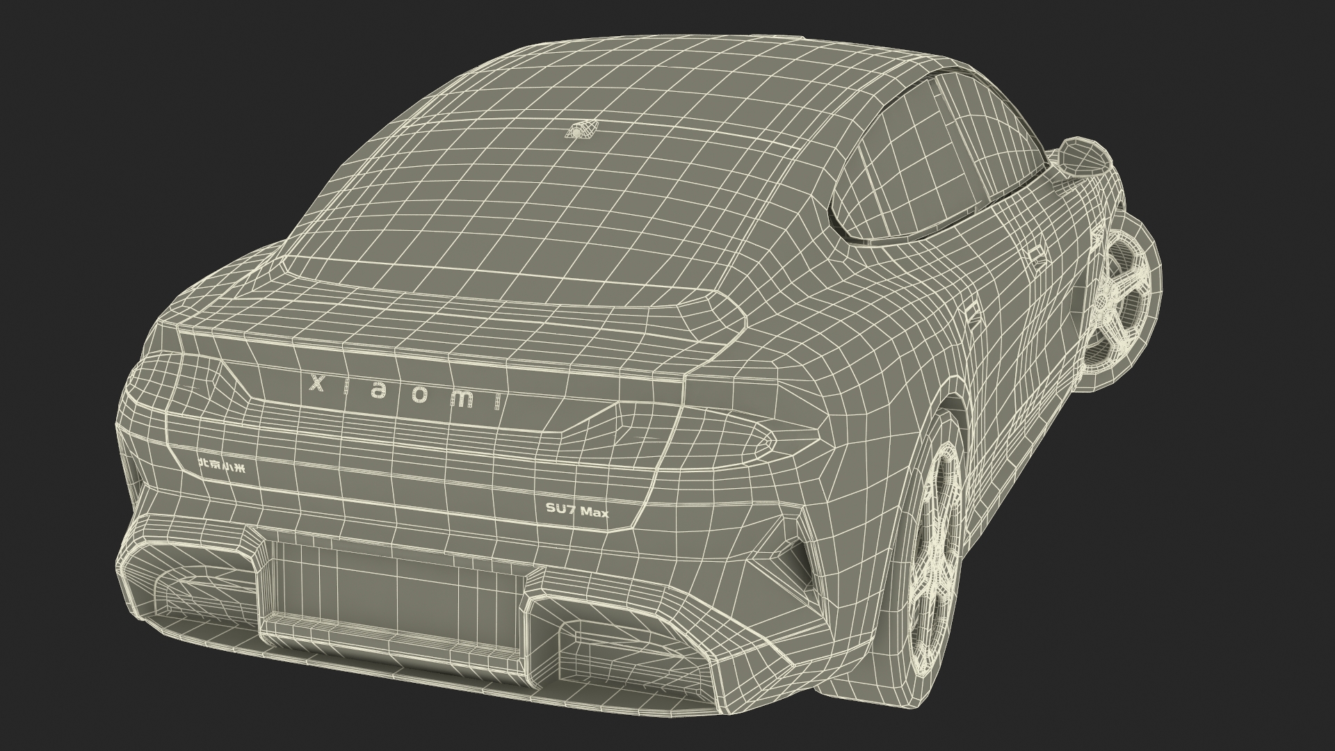 Xiaomi SU7 EV Sleek Car 2023 Verdant Green Rigged 3D model