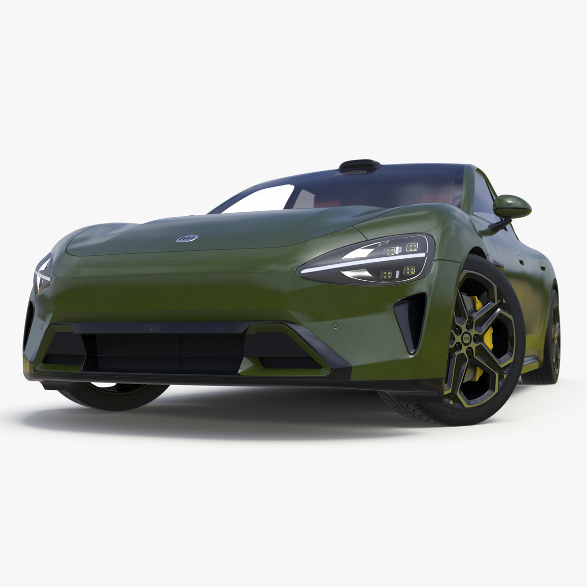 Xiaomi SU7 EV Sleek Car 2023 Verdant Green Rigged 3D model