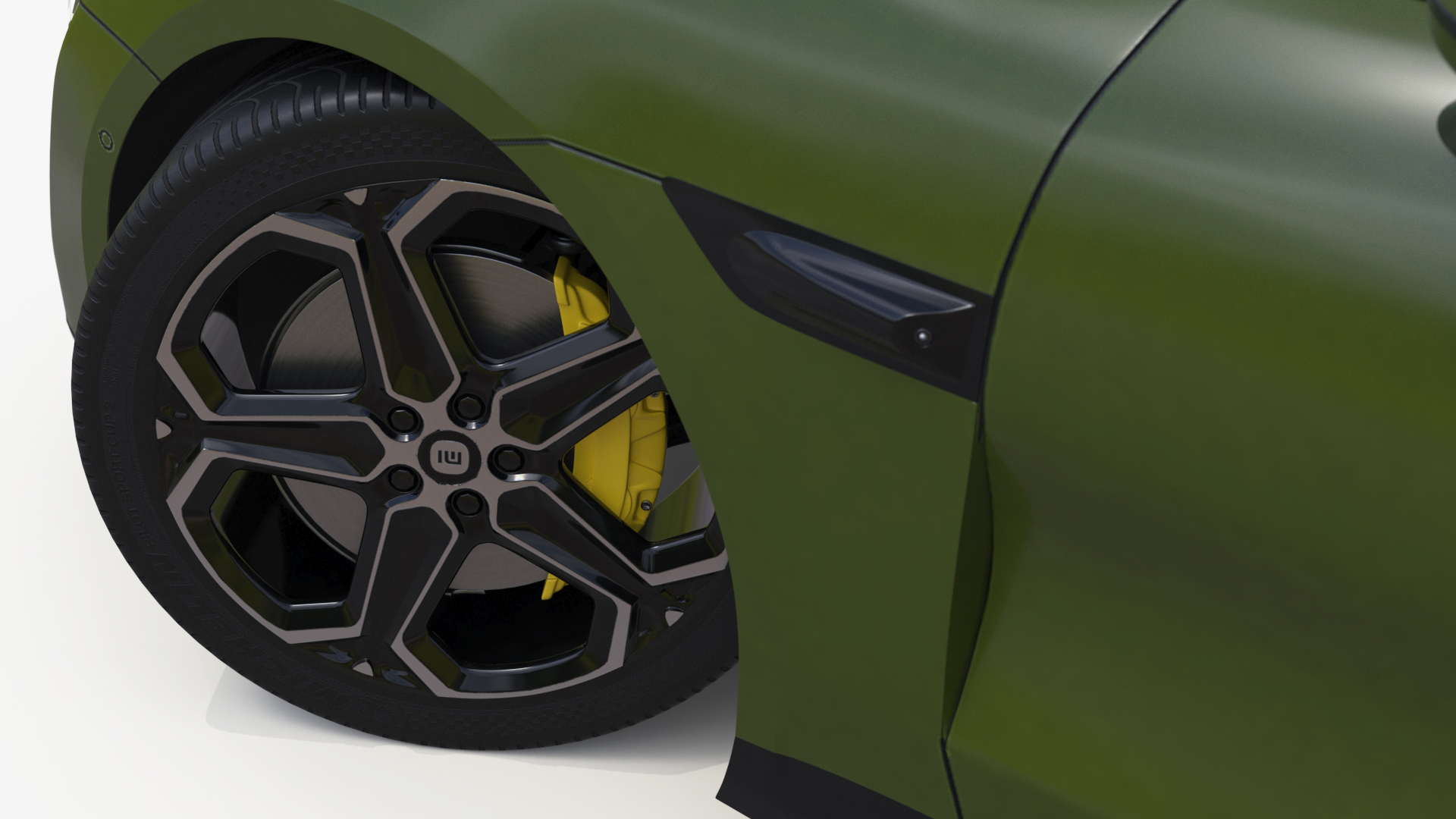 Xiaomi SU7 EV Sleek Car 2023 Verdant Green Rigged 3D model
