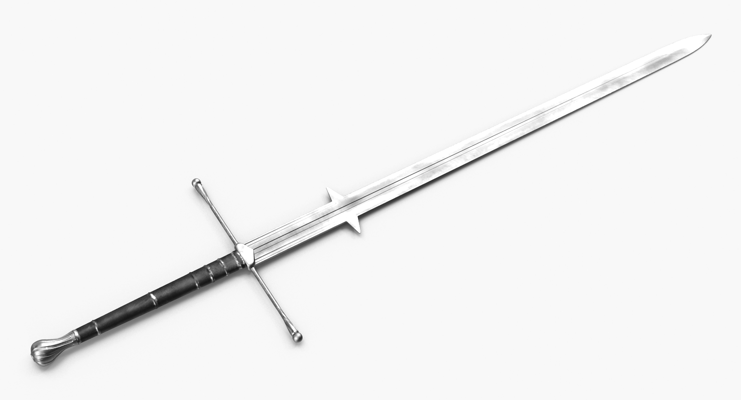 3D Medieval Double Edged Two Handed Sword model