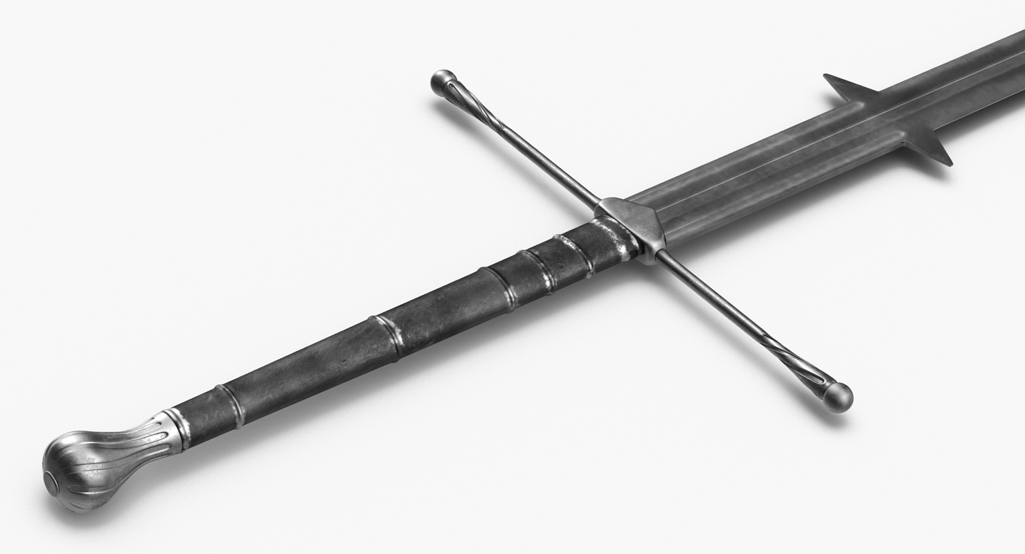 3D Medieval Double Edged Two Handed Sword model