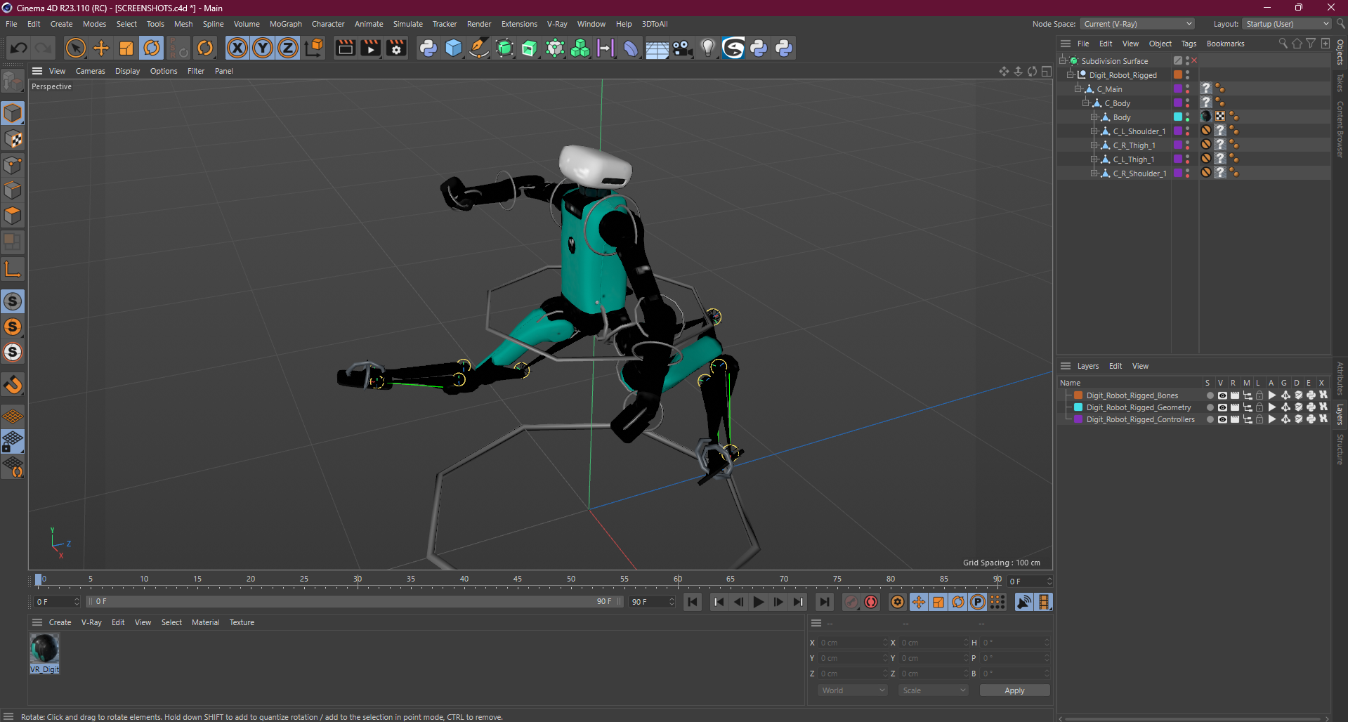 Digit Robot Rigged for Cinema 4D 3D