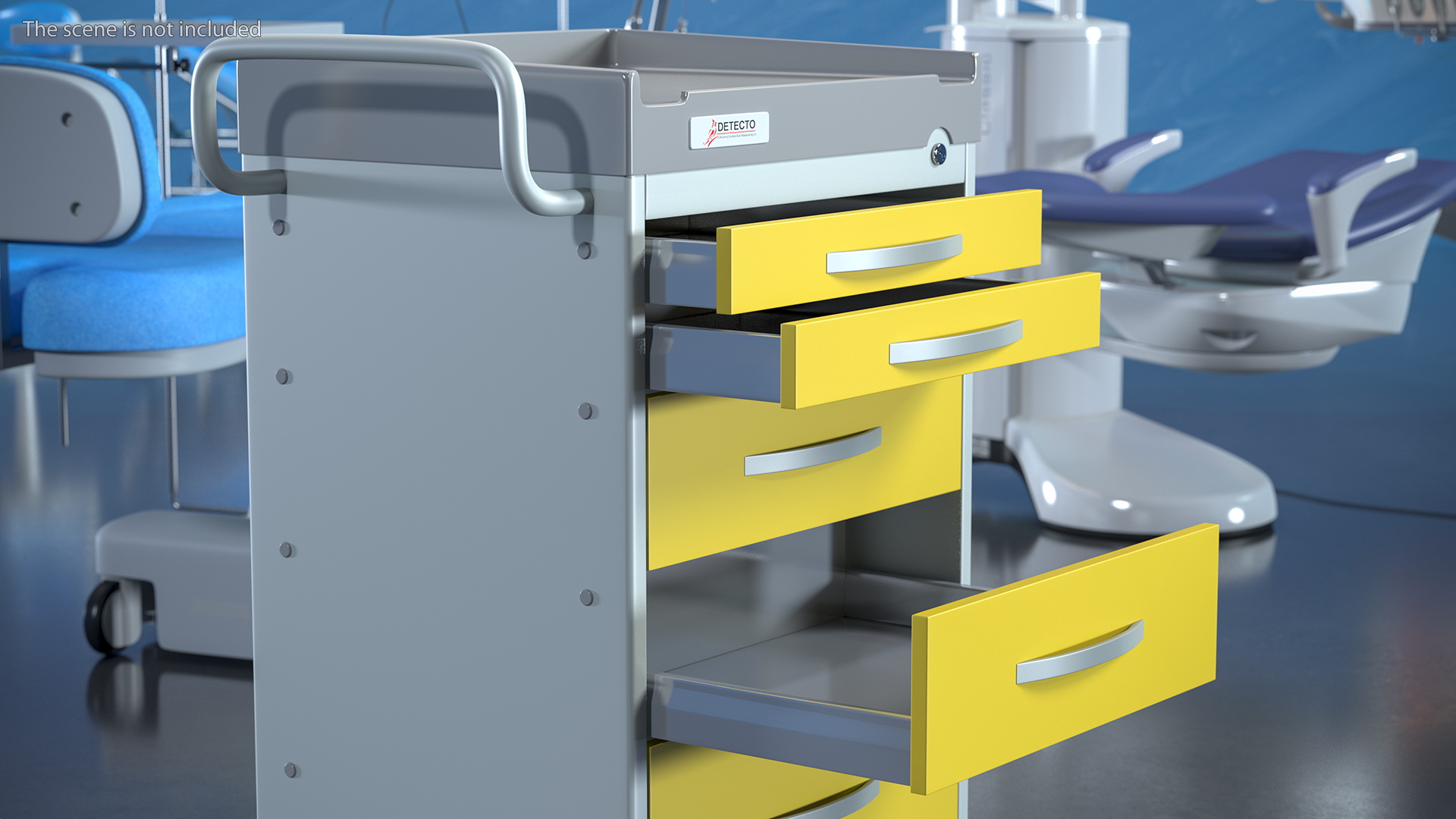 Detecto Rescue Series Medical Cart 3D model