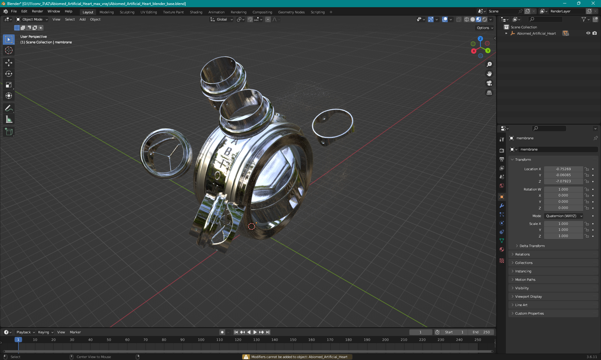 Abiomed Artificial Heart 3D model