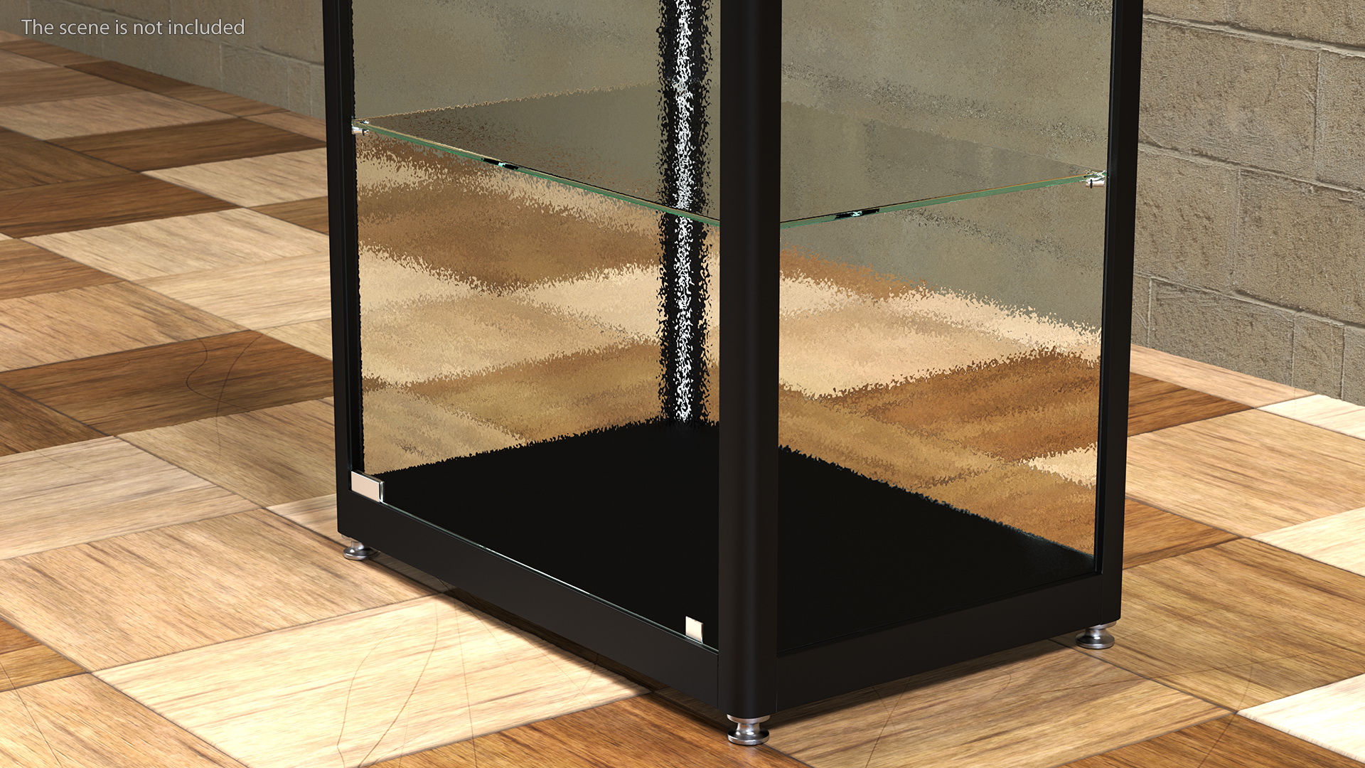 Glass Display Case Wide Black 3D model