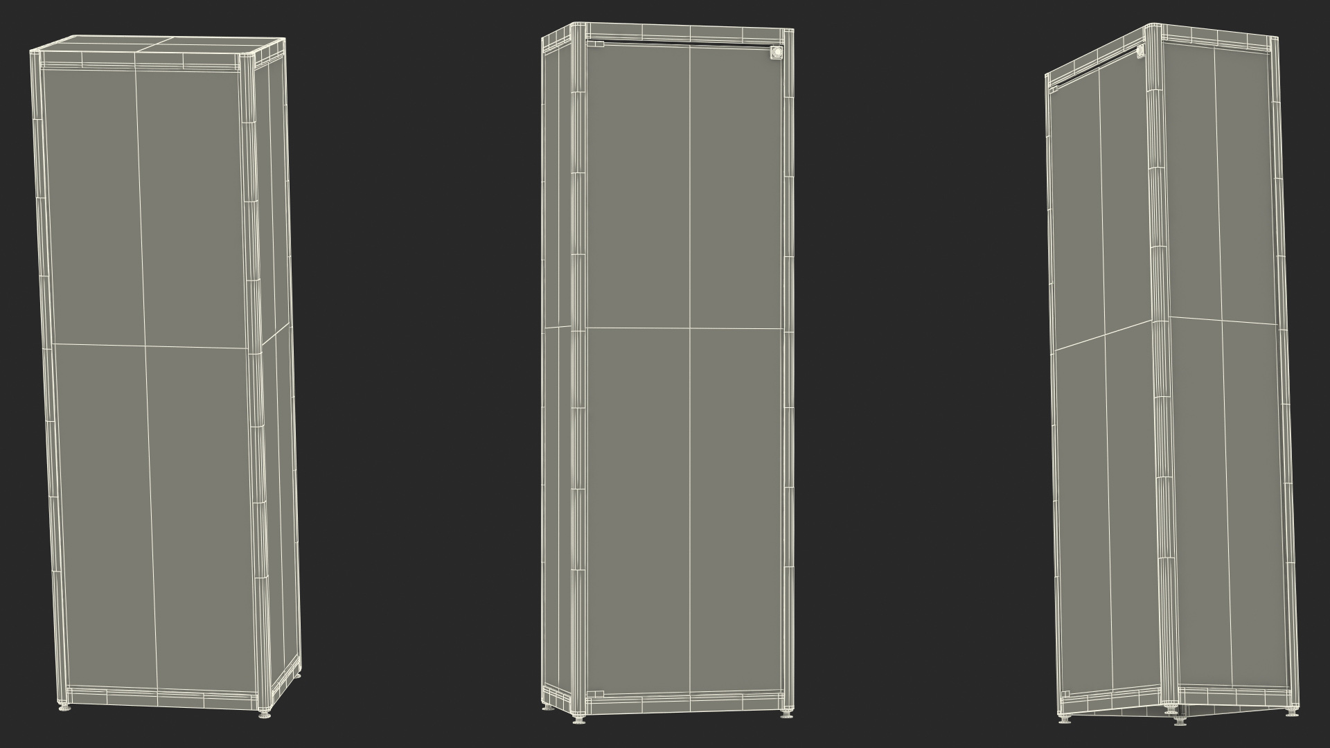 Glass Display Case Wide Black 3D model