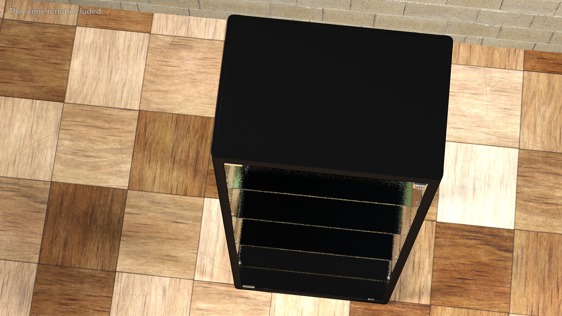 Glass Display Case Wide Black 3D model