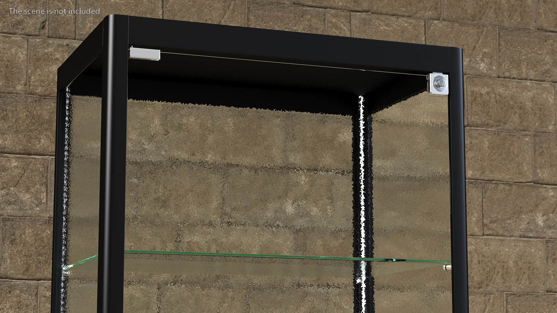 Glass Display Case Wide Black 3D model
