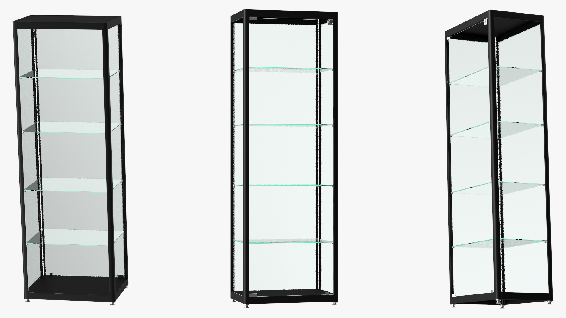 Glass Display Case Wide Black 3D model