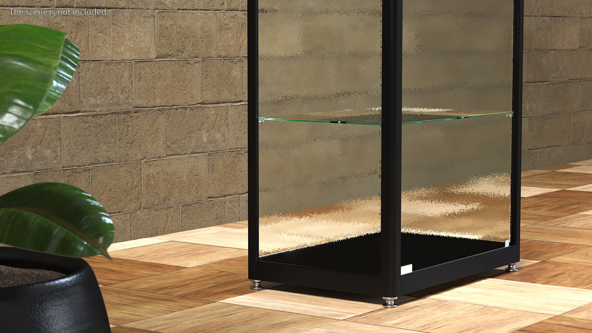 Glass Display Case Wide Black 3D model