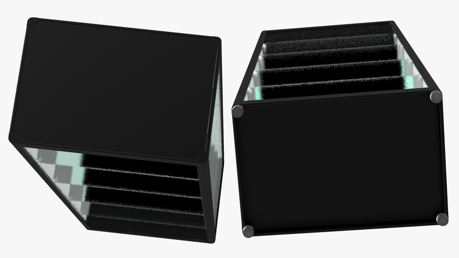 Glass Display Case Wide Black 3D model