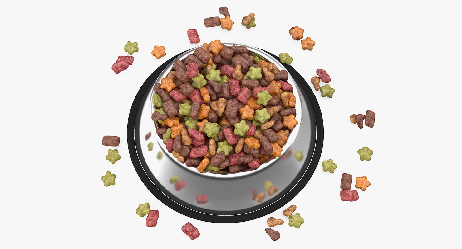 3D Dry Pet Food Stainless Steel Bowl model