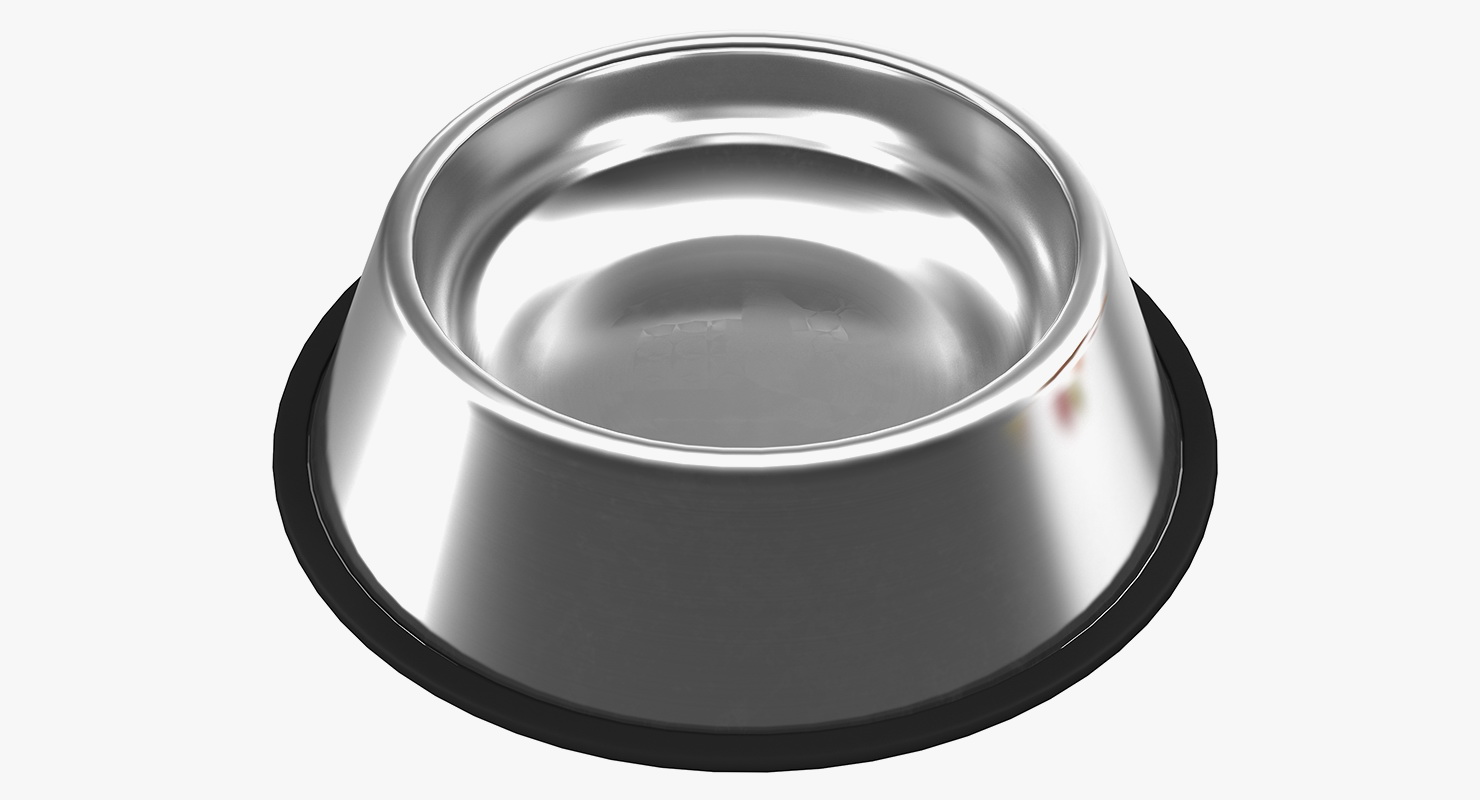 3D Dry Pet Food Stainless Steel Bowl model