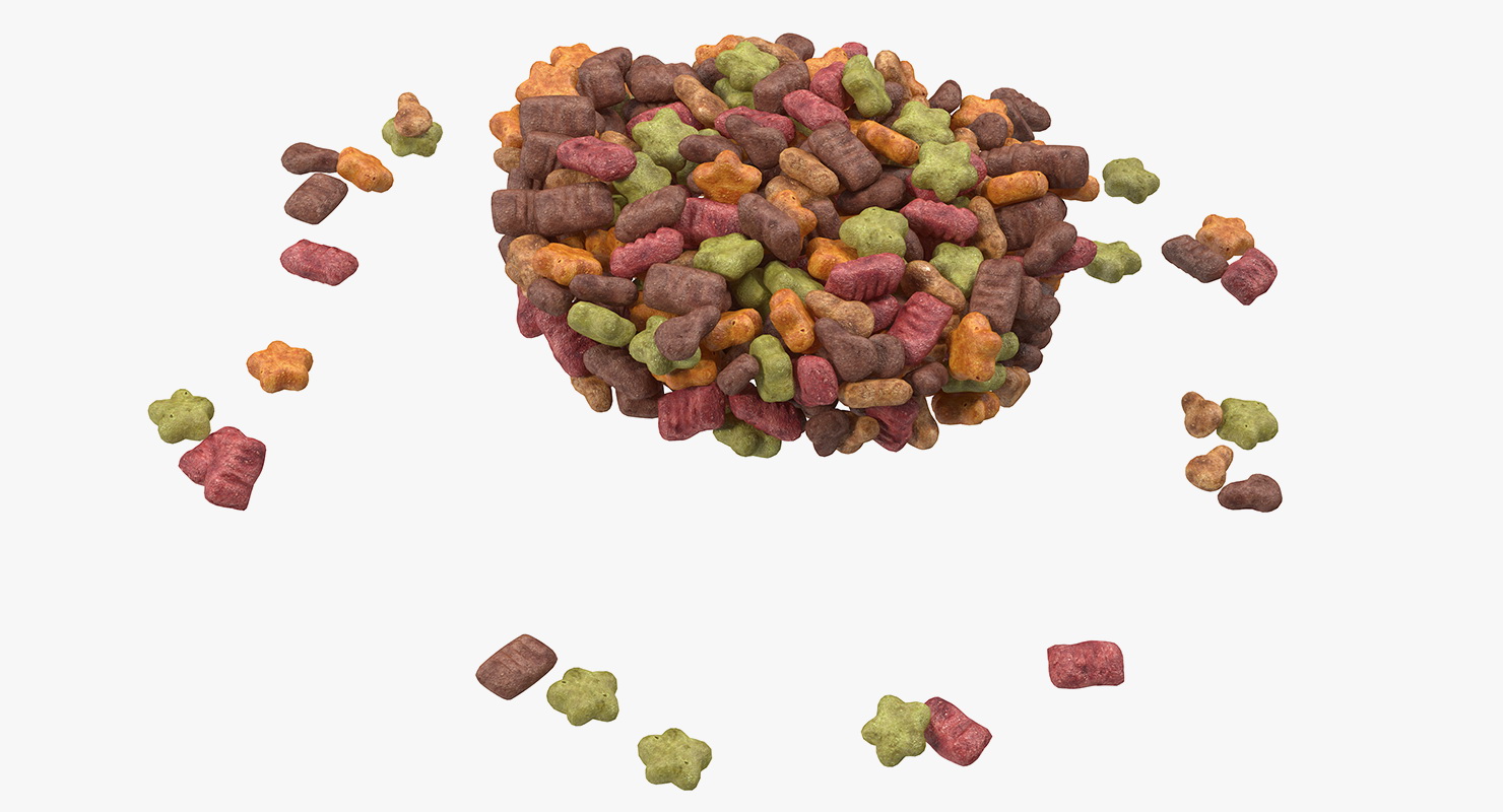 3D Dry Pet Food Stainless Steel Bowl model