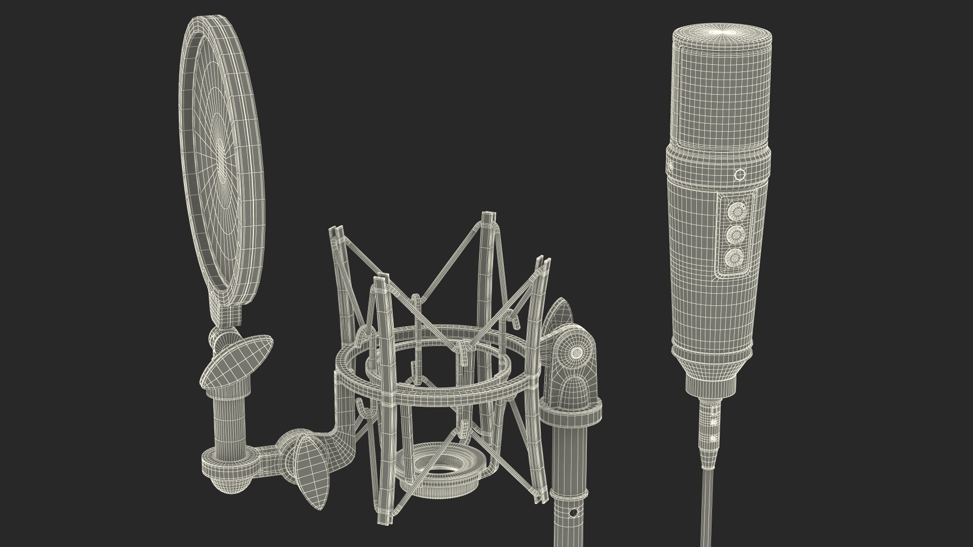 3D Studio Condenser Microphone with Stand and Pop Filter model