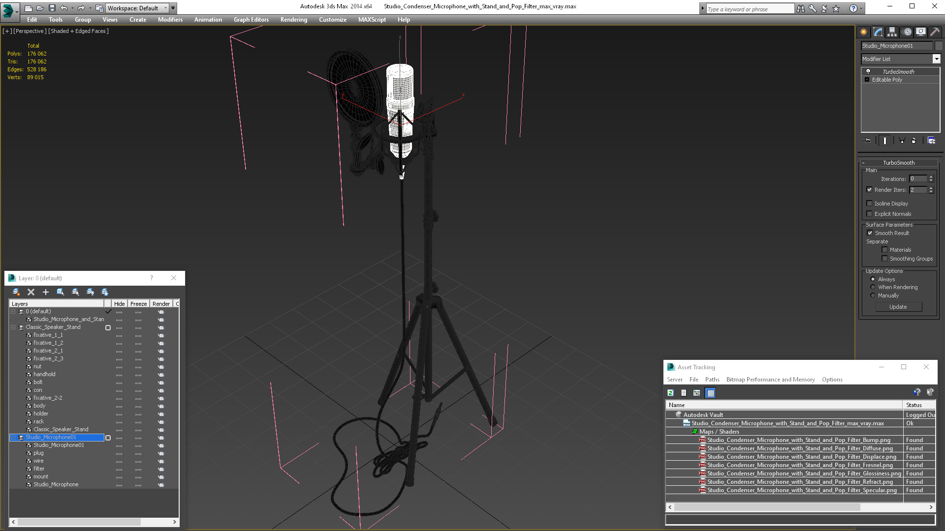 3D Studio Condenser Microphone with Stand and Pop Filter model