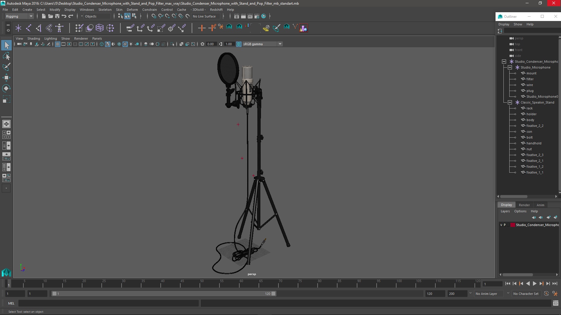 3D Studio Condenser Microphone with Stand and Pop Filter model