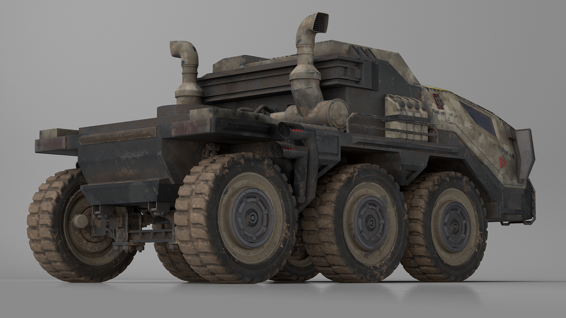 Sci Fi Military Truck Dirty 3D