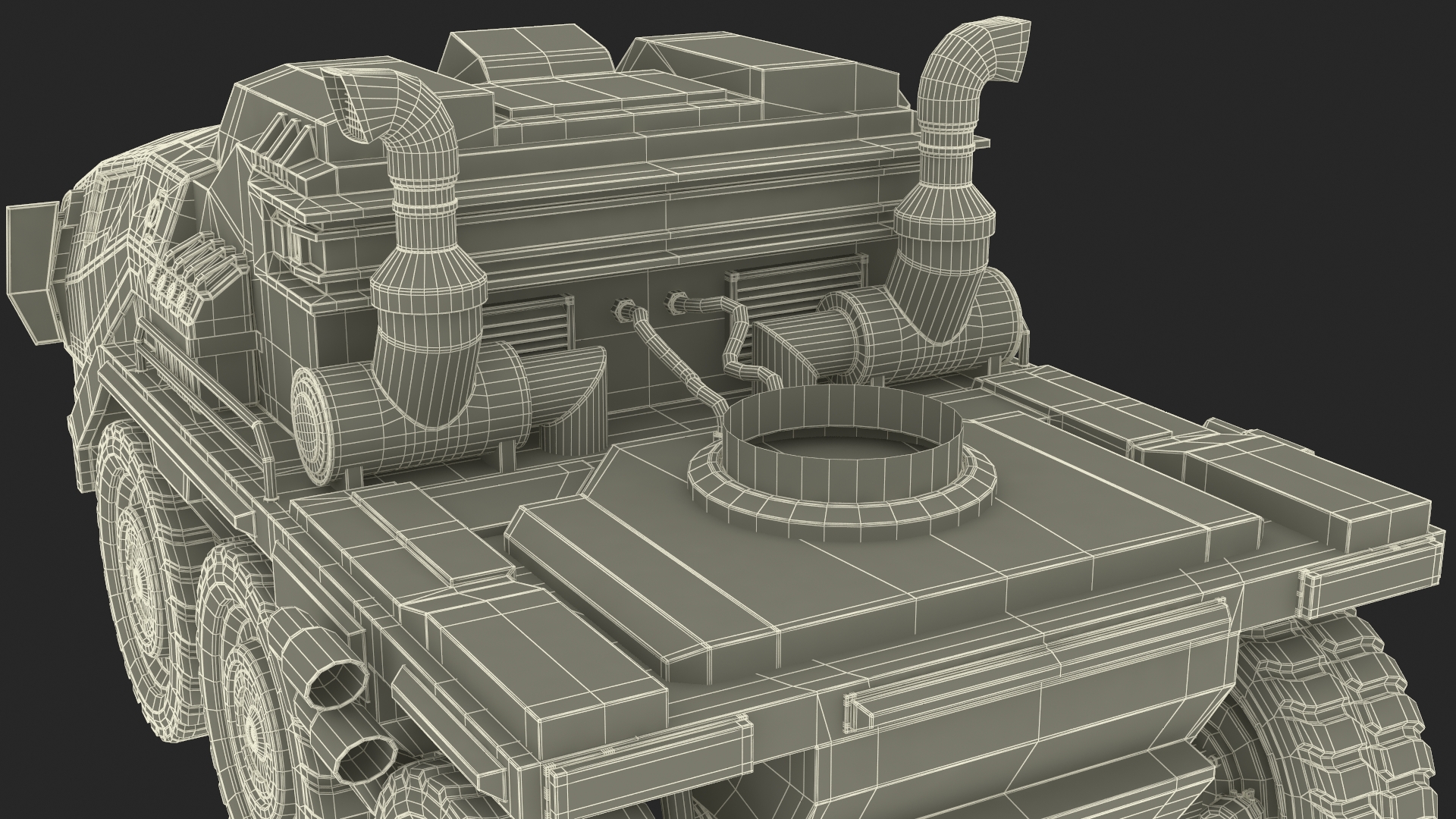Sci Fi Military Truck Dirty 3D